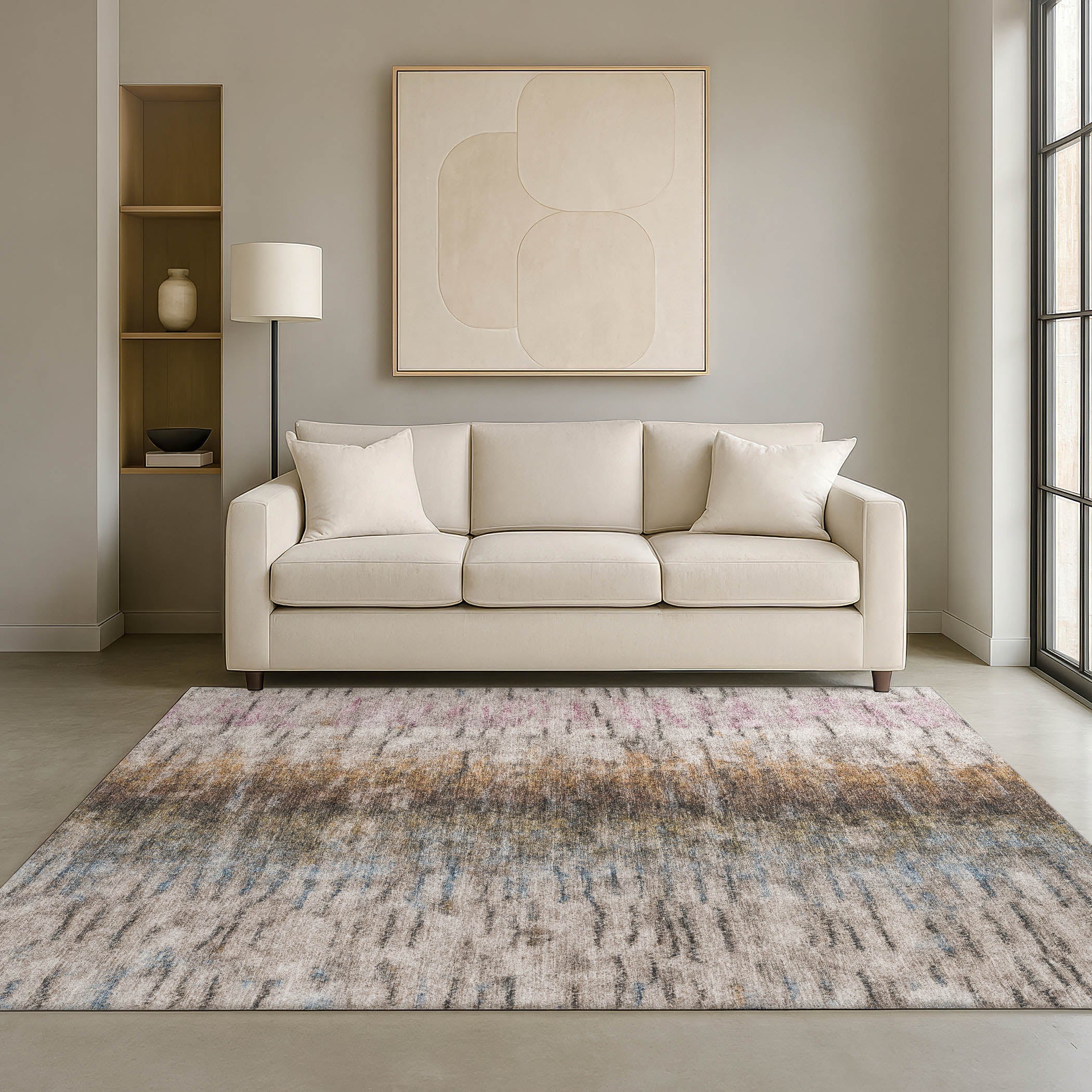 Marrakech Machine Washable Transitional Brown Rug 3' x 5' #shape_Rectangle