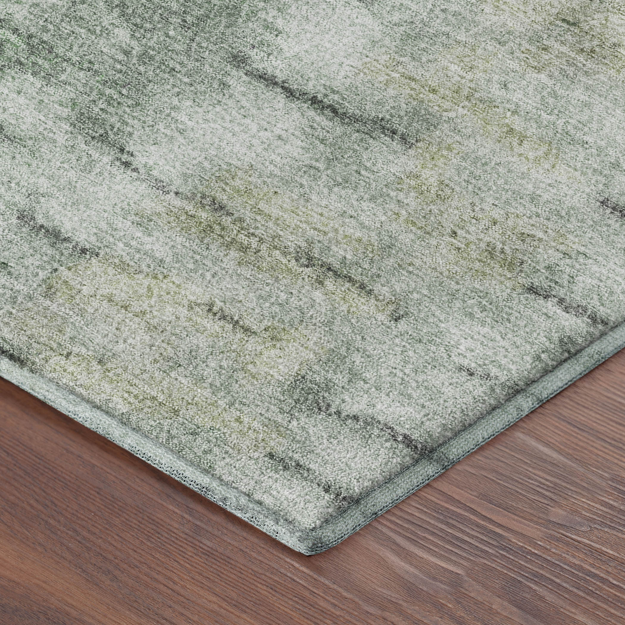 Marrakech Machine Washable Transitional Green Rug 1'8" x 2'6" #shape_Rectangle