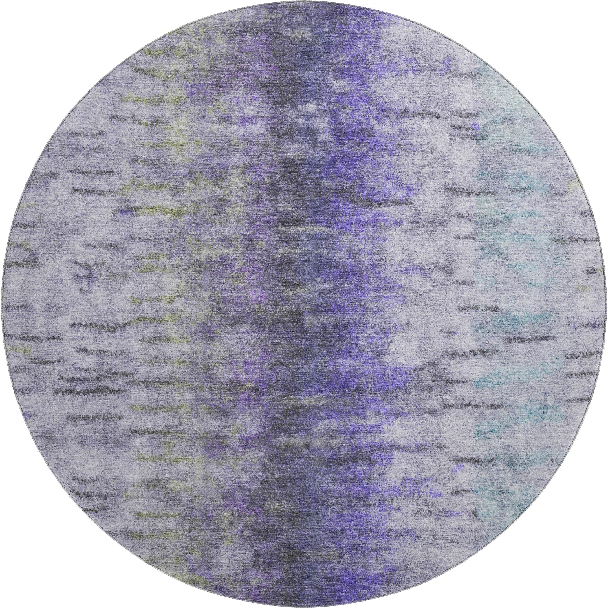 Marrakech Machine Washable Transitional Purple Rug 8' x 8' #shape_Round
