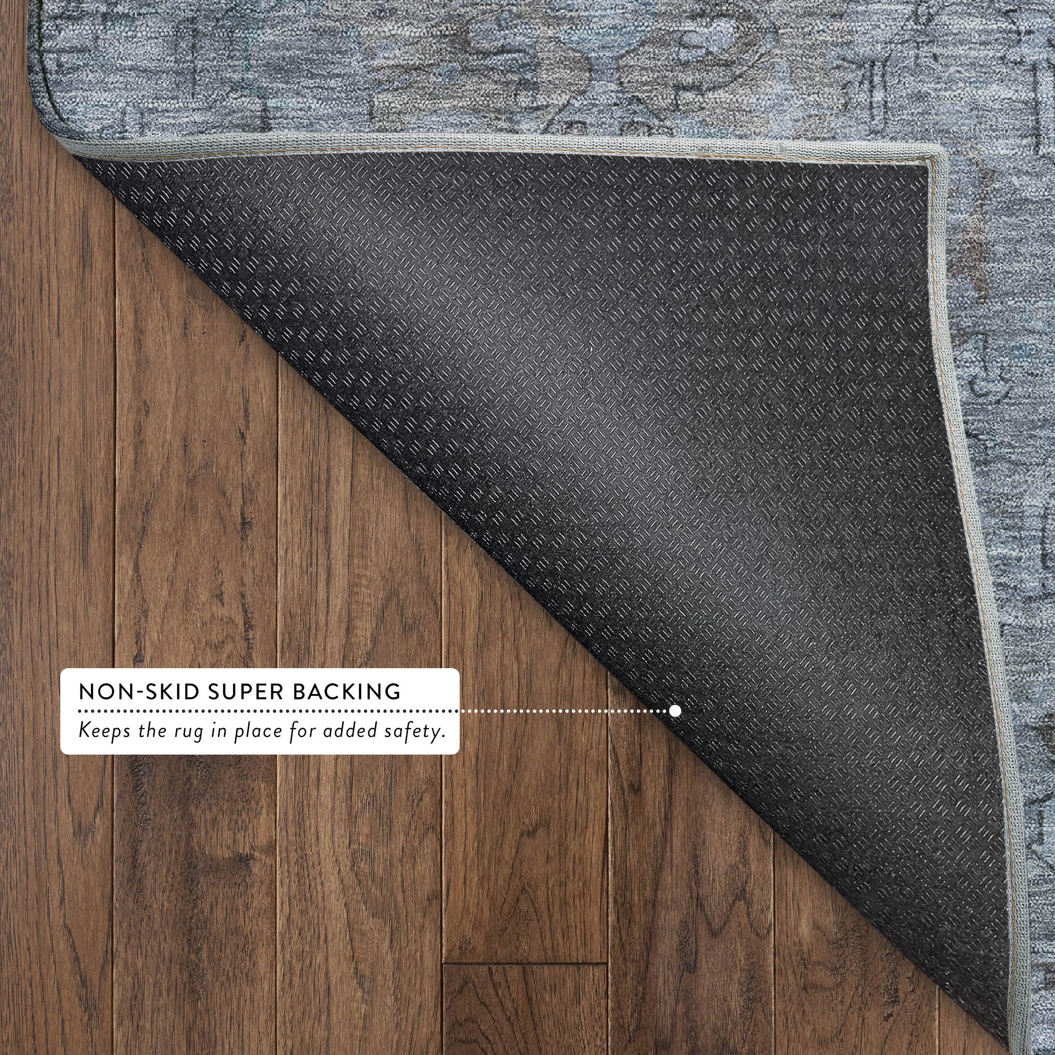 Istanbul Machine Washable Traditional Blue Rug 1'8" x 2'6" #shape_Rectangle