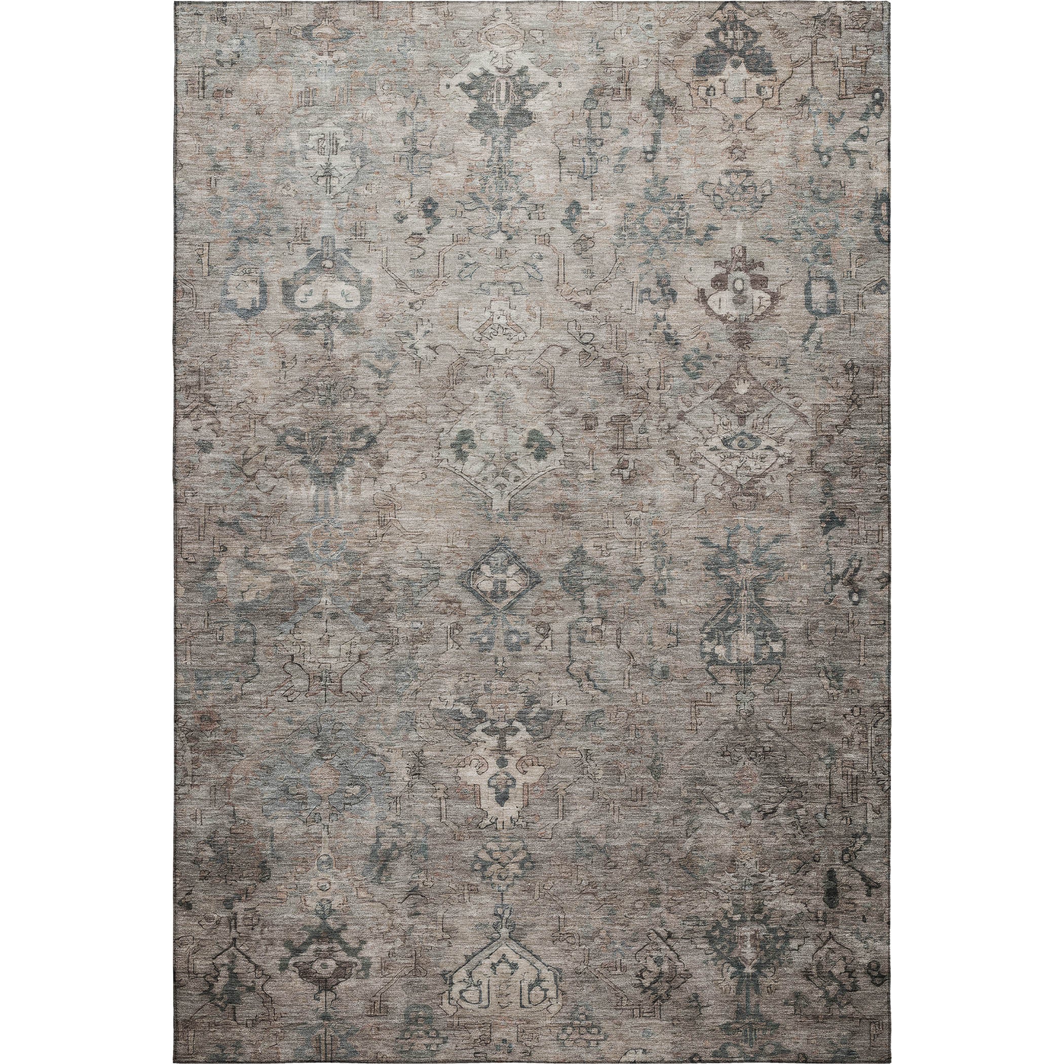 Istanbul Machine Washable Traditional Taupe Brown Rug 3' x 5' #shape_Rectangle