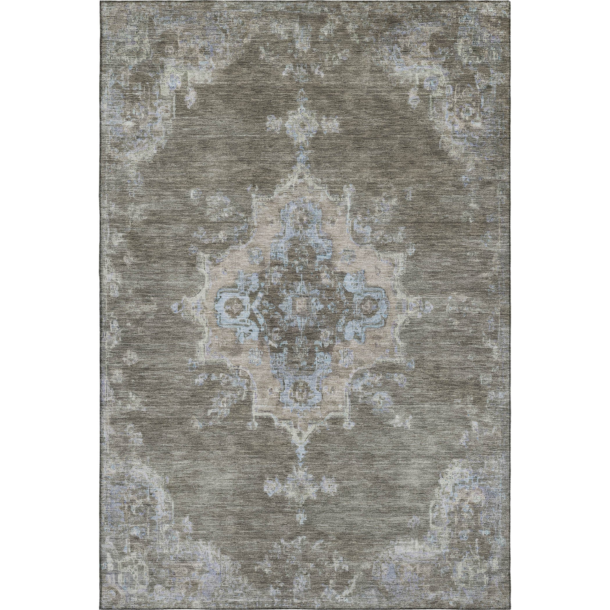 Kotor Machine Washable Traditional Brown Rug 3' x 5' #shape_Rectangle