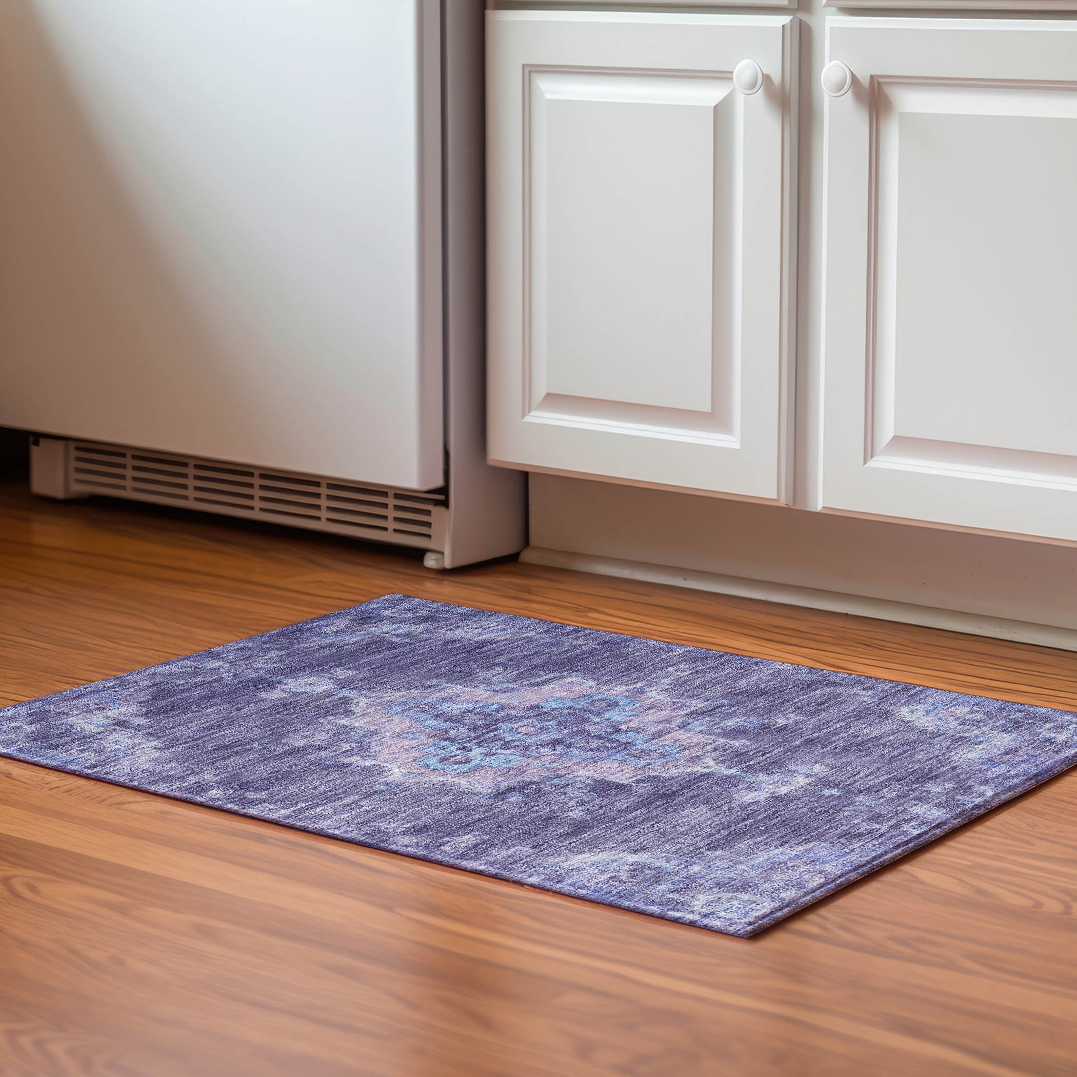 Kotor Machine Washable Traditional Purple Rug 1'8" x 2'6" #shape_Rectangle