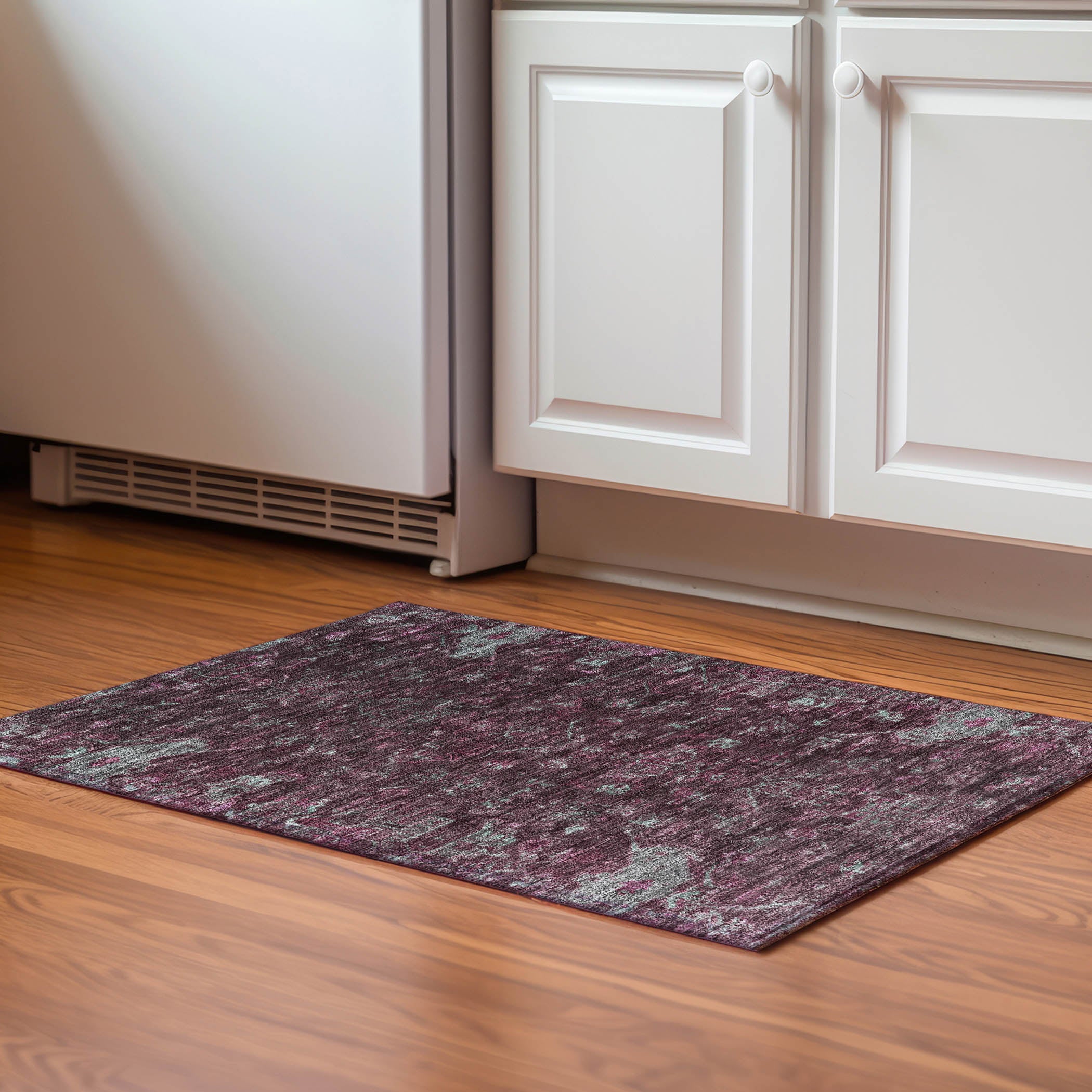 Oaxaca Machine Washable Traditional Burgundy Red Rug 1'8" x 2'6" #shape_Rectangle
