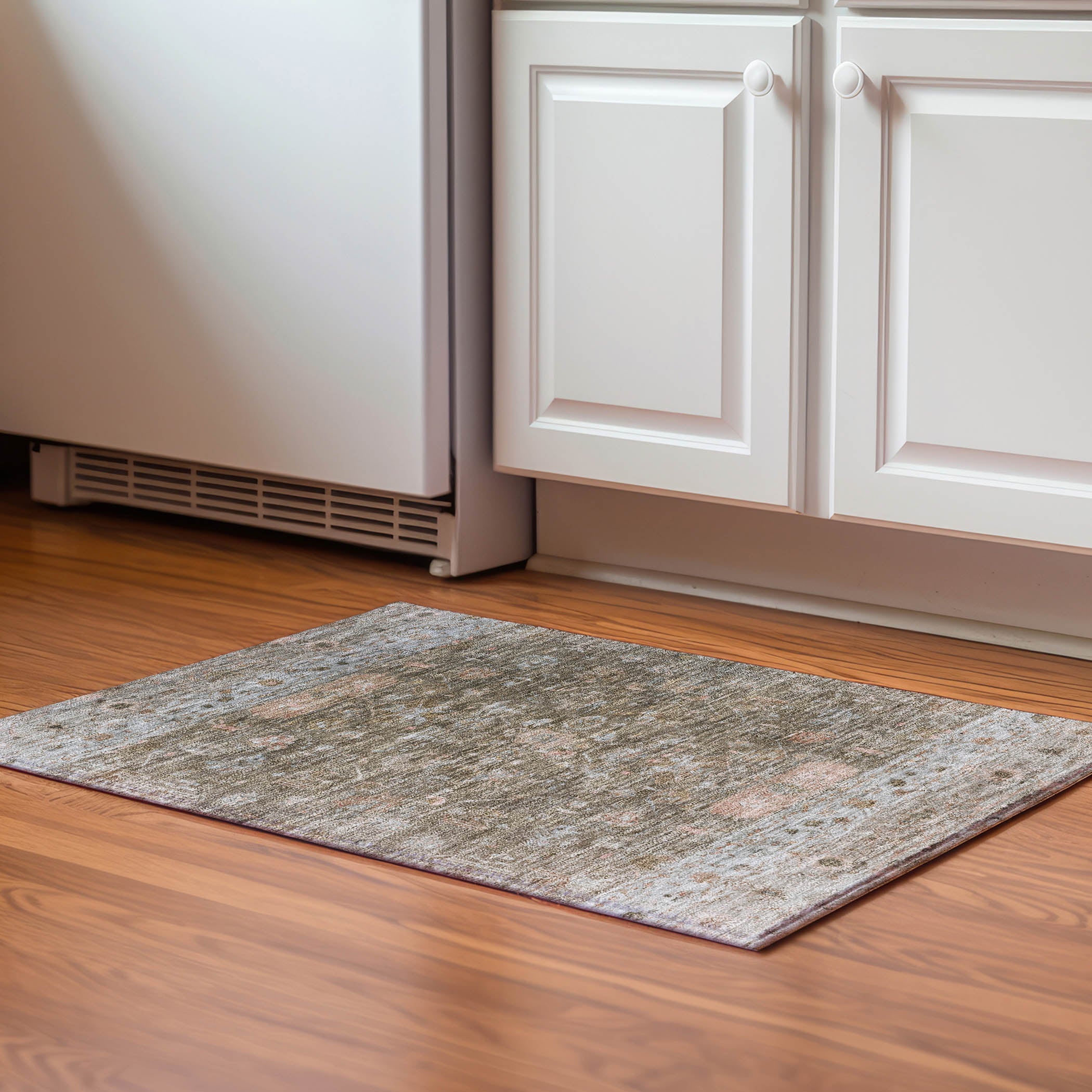 Florence Machine Washable Traditional Brown Rug 1'8" x 2'6" #shape_Rectangle