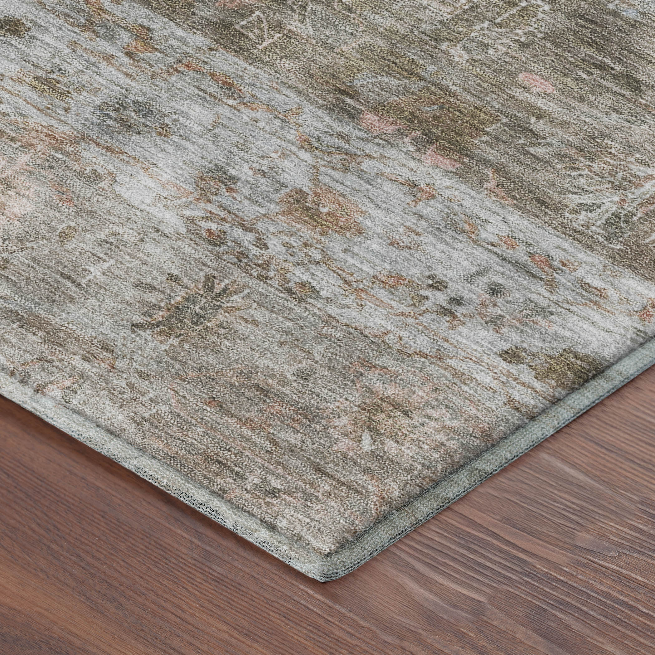 Florence Machine Washable Traditional Brown Rug 1'8" x 2'6" #shape_Rectangle