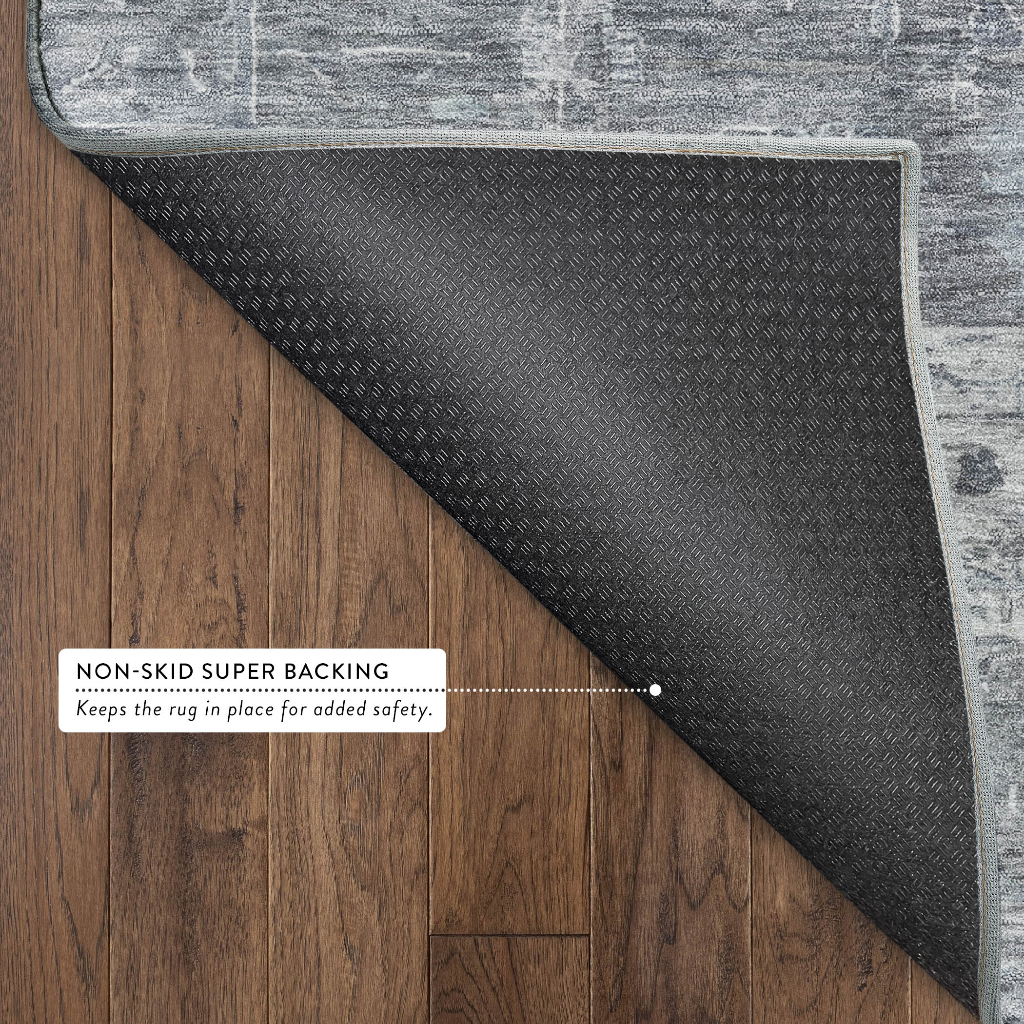 Florence Machine Washable Traditional Gray Rug 1'8" x 2'6" #shape_Rectangle