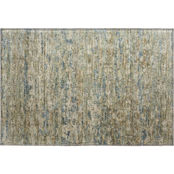 Dubrovnik Machine Washable Transitional Aloe Green Rug 1'8" x 2'6"