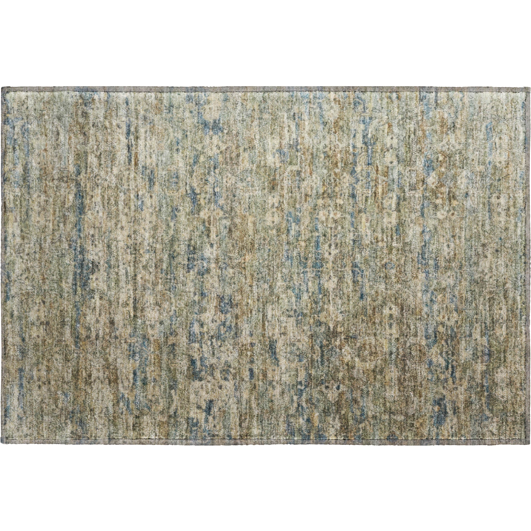 Dubrovnik Machine Washable Transitional Aloe Green Rug 1'8" x 2'6" #shape_Rectangle