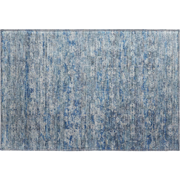 Dubrovnik Machine Washable Transitional Denim Blue Rug 1'8" x 2'6"