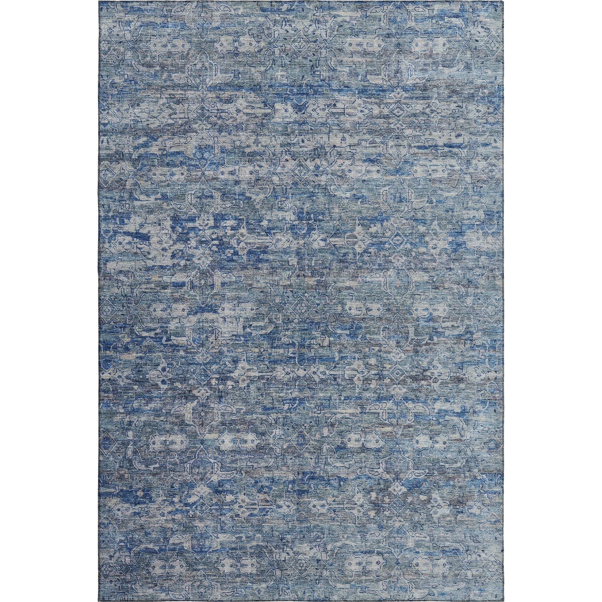 Dubrovnik Machine Washable Transitional Denim Blue Rug 3' x 5' #shape_Rectangle
