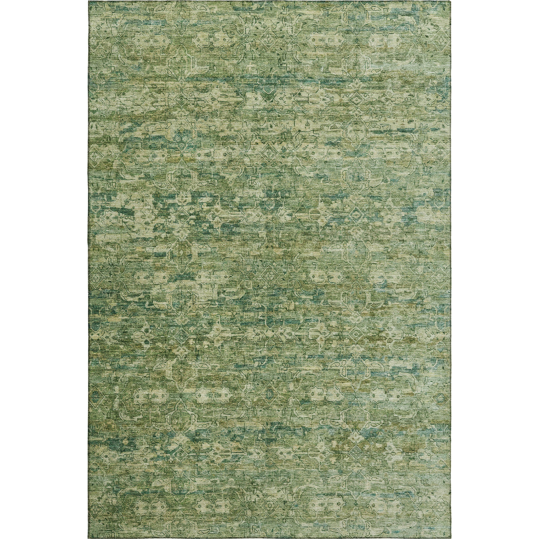 Dubrovnik Machine Washable Transitional Olive Green Rug 3' x 5' #shape_Rectangle