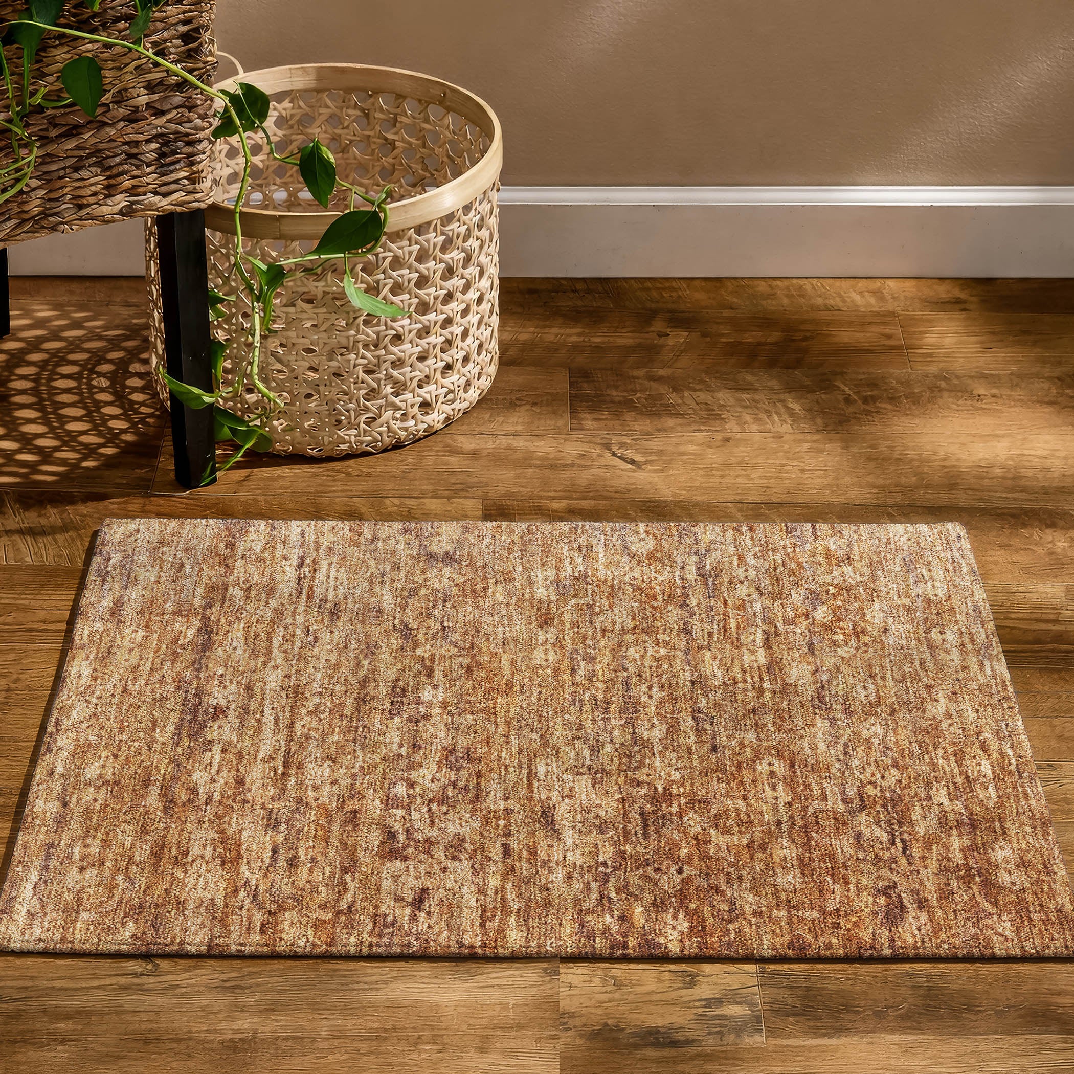 Dubrovnik Machine Washable Transitional Paprika Orange Rug 1'8" x 2'6" #shape_Rectangle