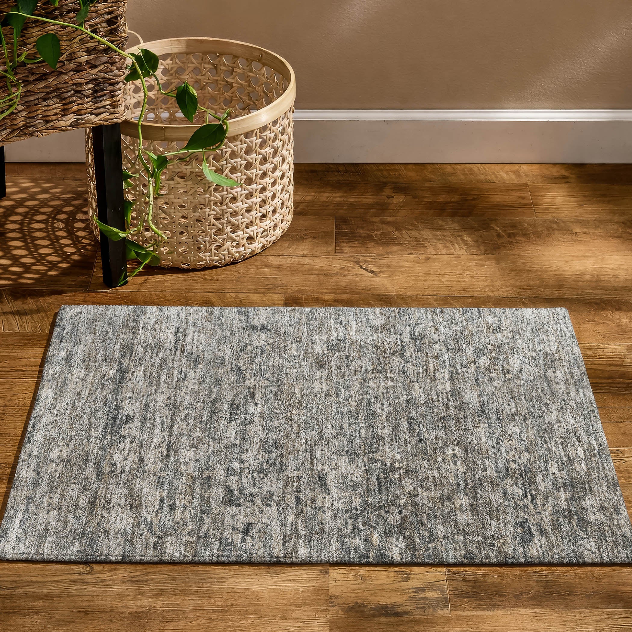 Dubrovnik Machine Washable Transitional Pewter Gray Rug 1'8" x 2'6" #shape_Rectangle