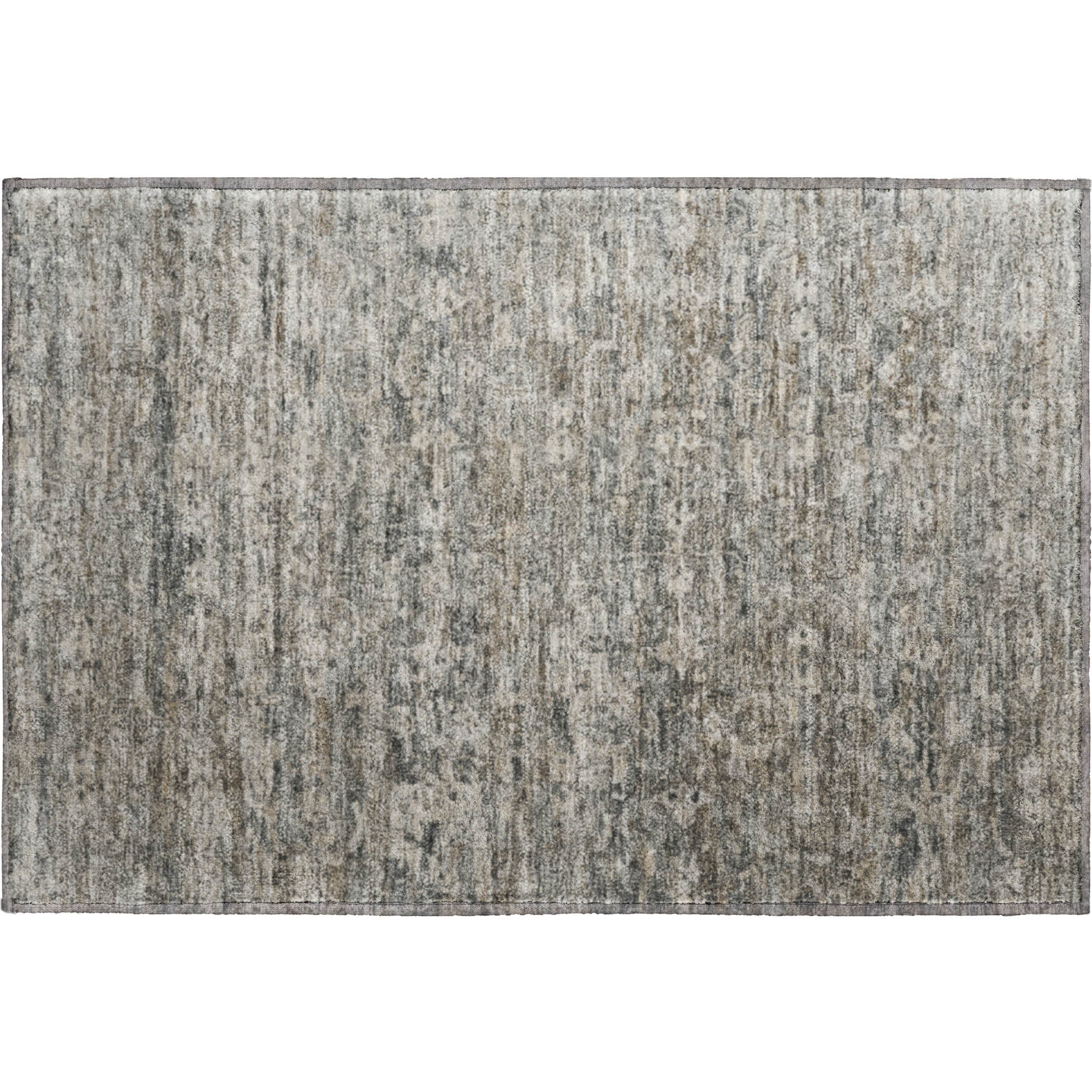 Dubrovnik Machine Washable Transitional Pewter Gray Rug 1'8" x 2'6" #shape_Rectangle