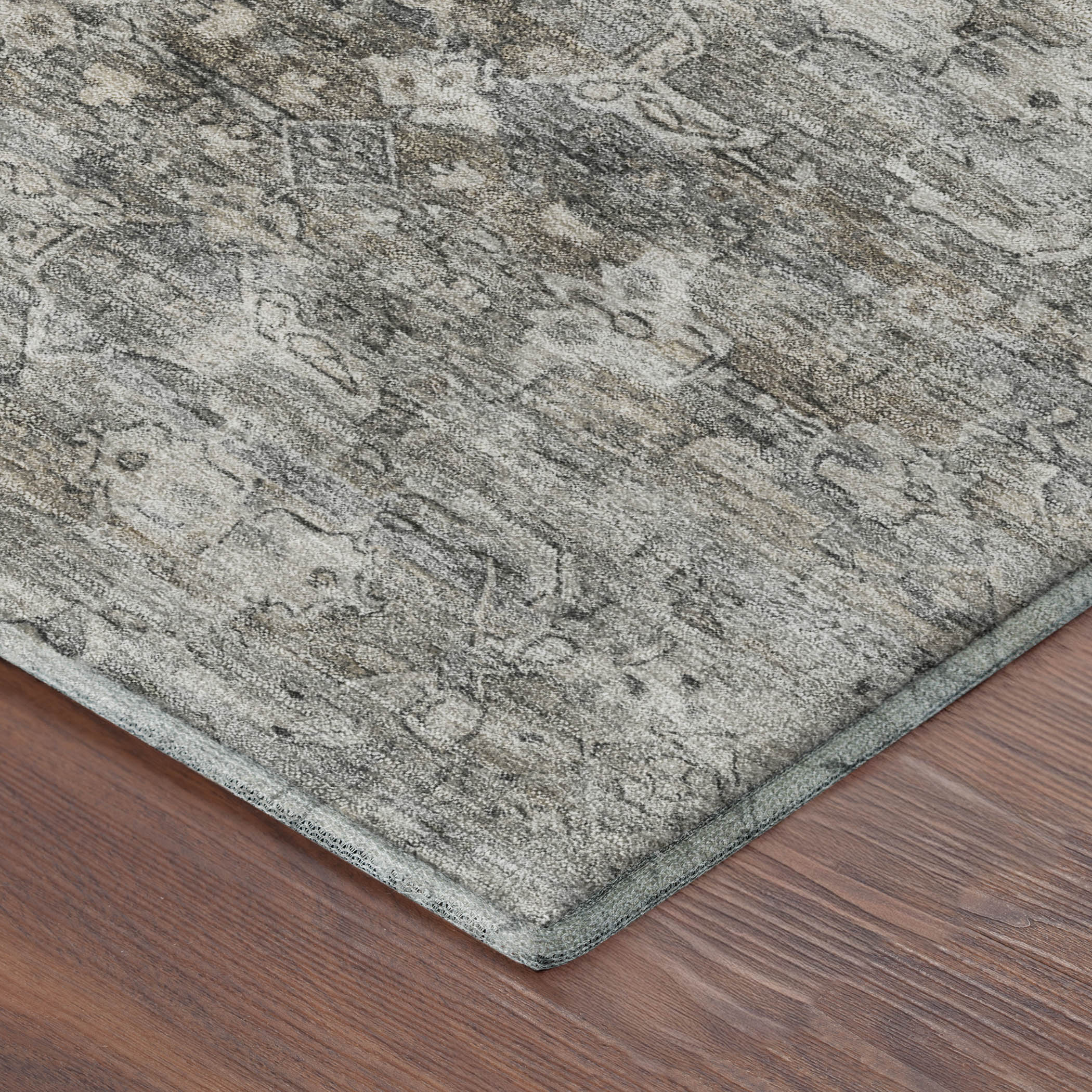 Dubrovnik Machine Washable Transitional Pewter Gray Rug 1'8" x 2'6" #shape_Rectangle