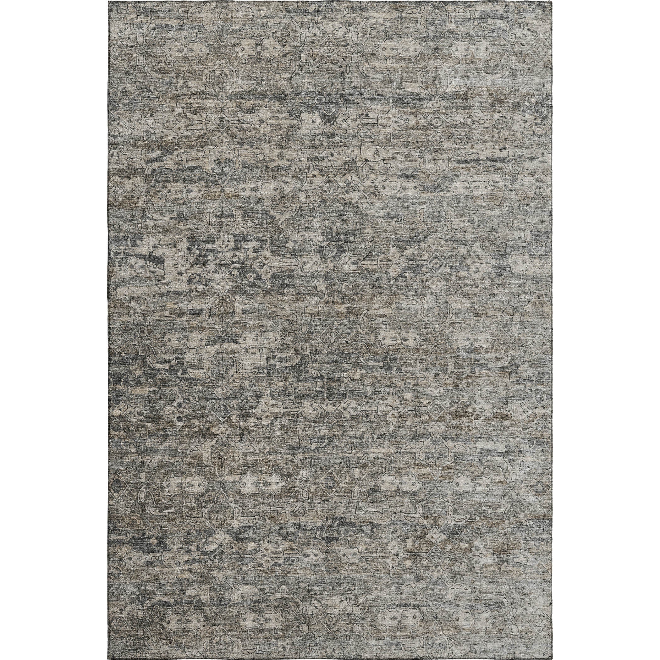 Dubrovnik Machine Washable Transitional Pewter Gray Rug 3' x 5' #shape_Rectangle