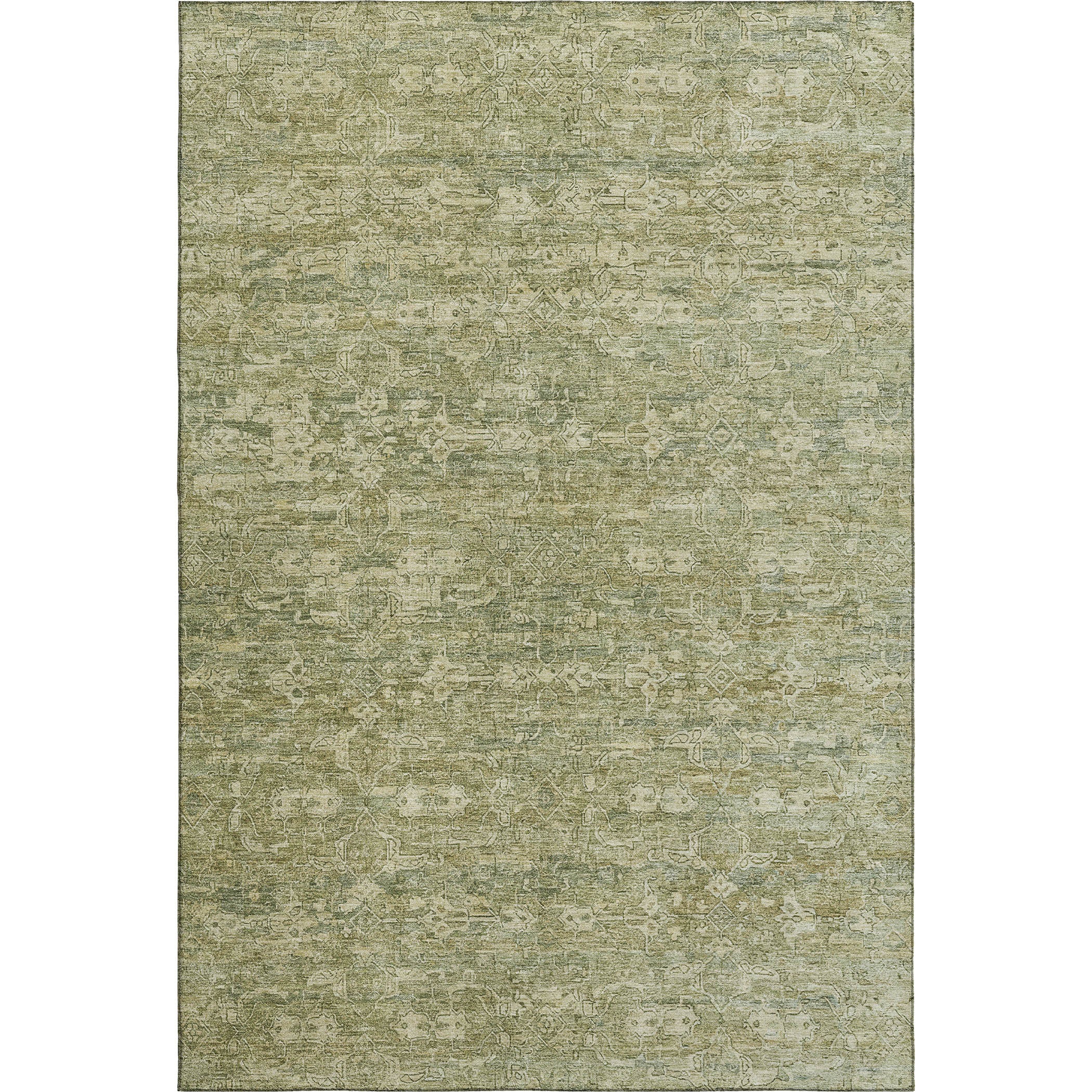 Dubrovnik Machine Washable Transitional Sage Green Rug 3' x 5' #shape_Rectangle