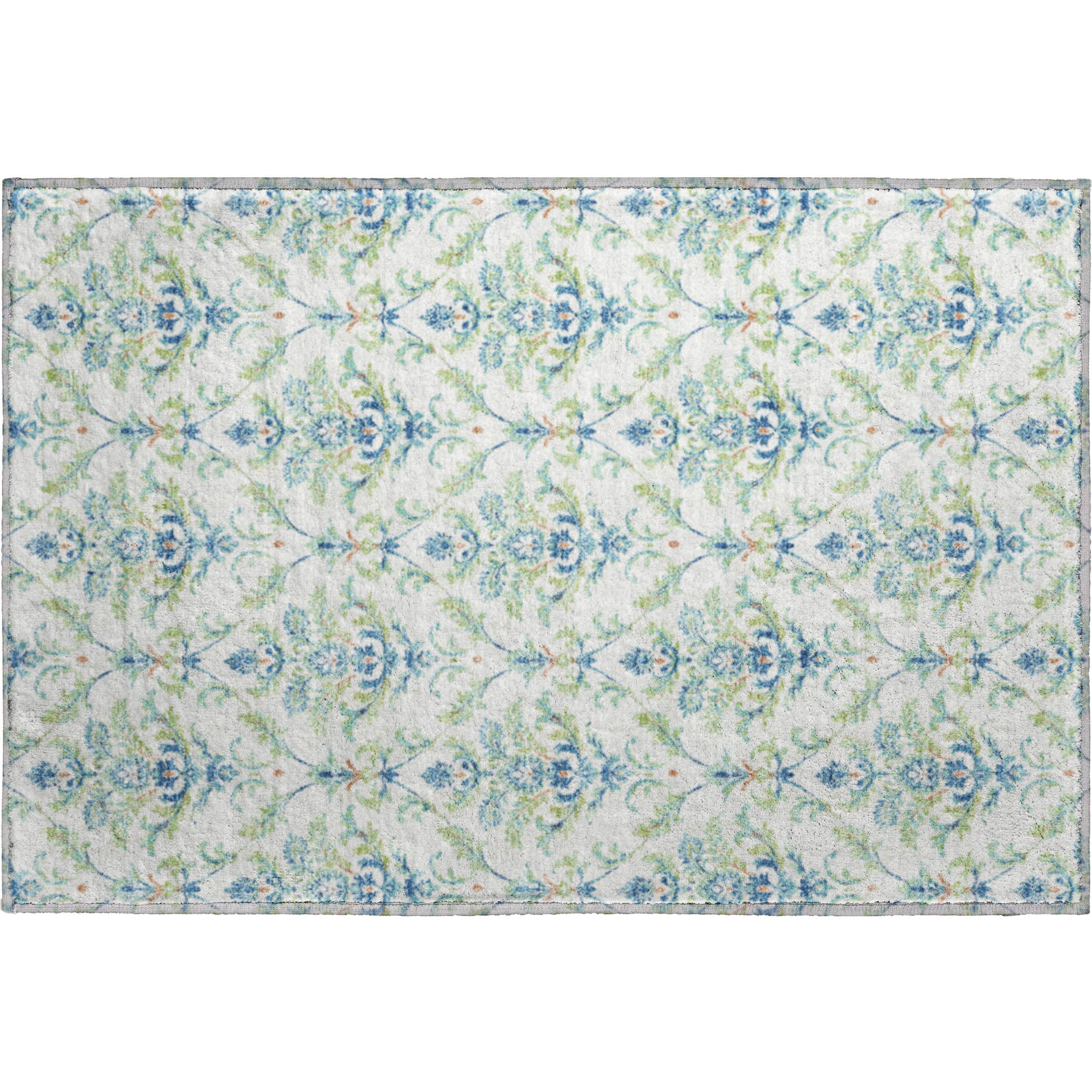 Chiang Mai Machine Washable Traditional Aloe Green Rug 1'8" x 2'6" #shape_Rectangle