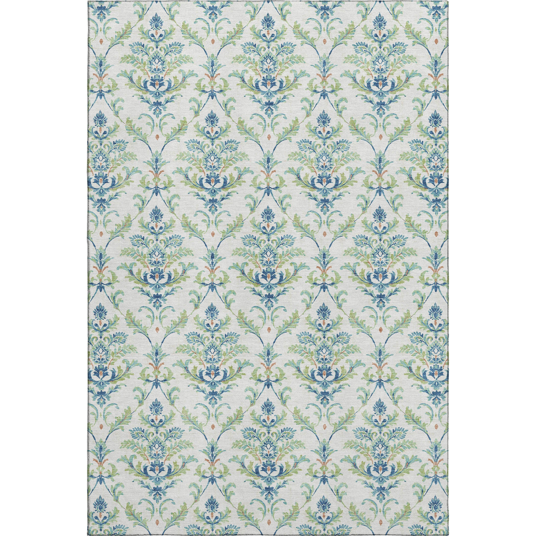Chiang Mai Machine Washable Traditional Aloe Green Rug 3' x 5' #shape_Rectangle