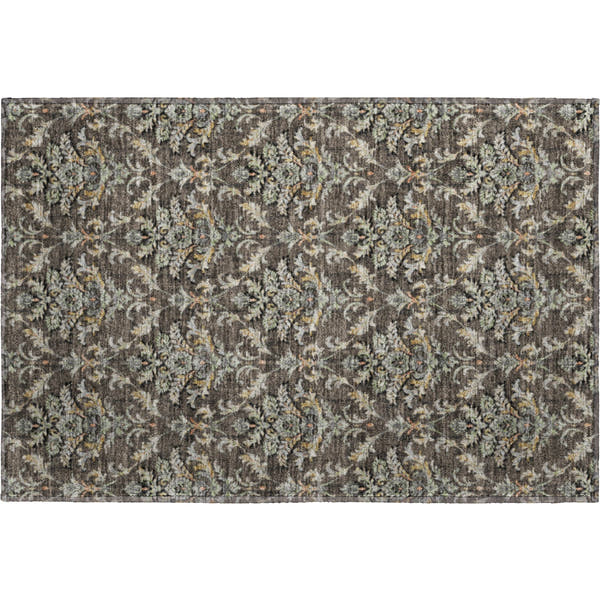 Chiang Mai Machine Washable Traditional Chocolate Brown Rug 1'8" x 2'6"