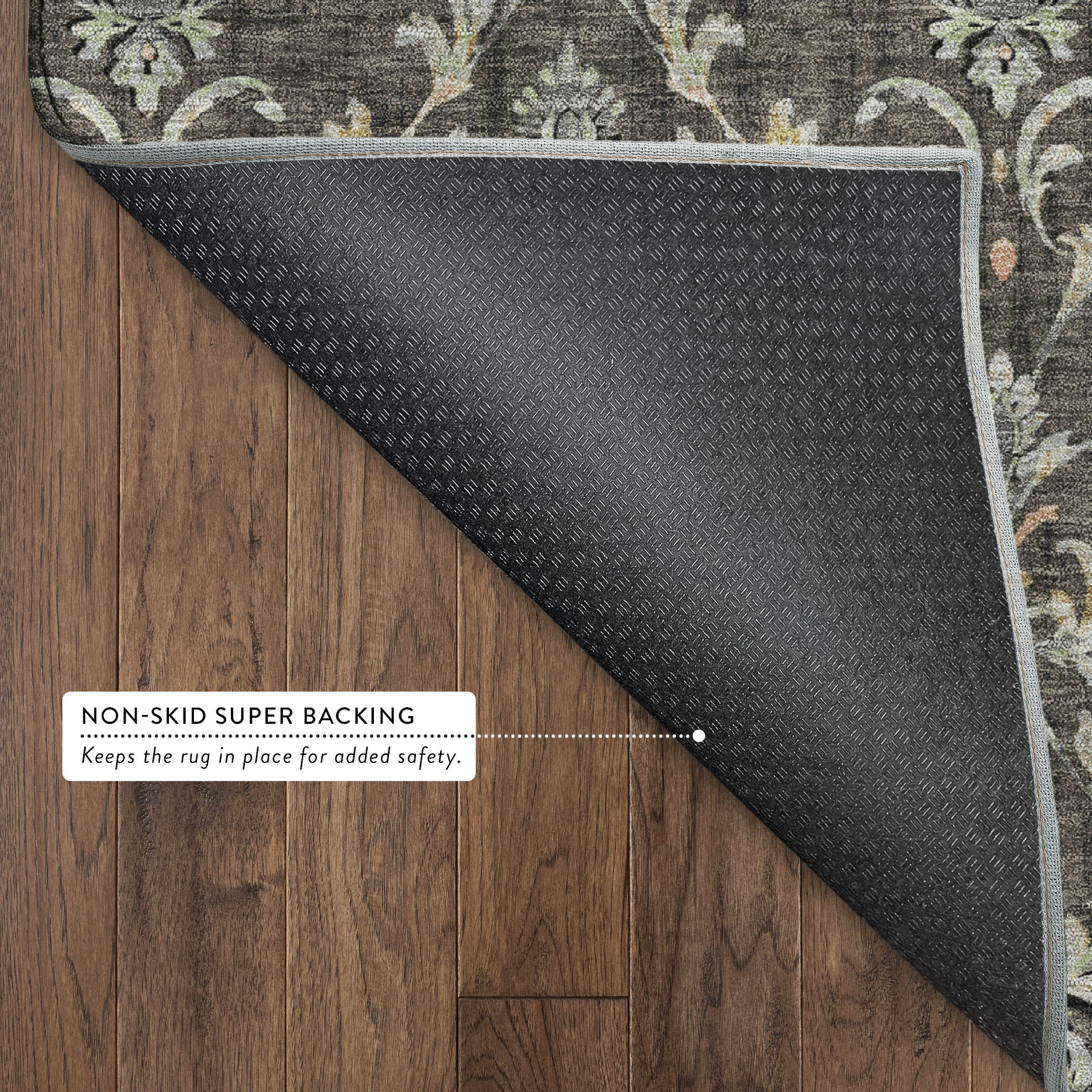 Chiang Mai Machine Washable Traditional Chocolate Brown Rug 1'8" x 2'6" #shape_Rectangle