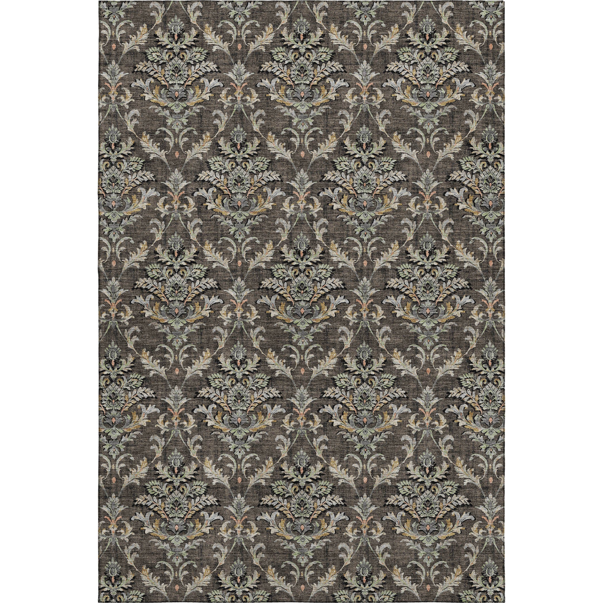 Chiang Mai Machine Washable Traditional Chocolate Brown Rug 3' x 5' #shape_Rectangle