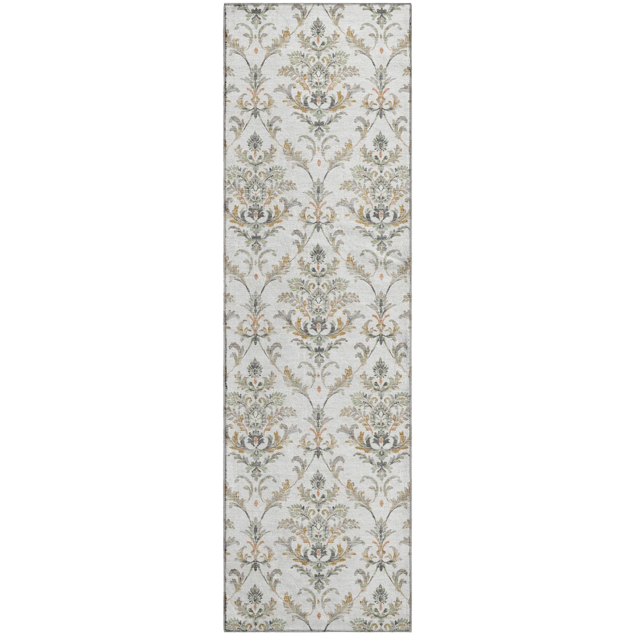 Chiang Mai Machine Washable Traditional Ivory Rug 2'3" x 7'6" #shape_Runner
