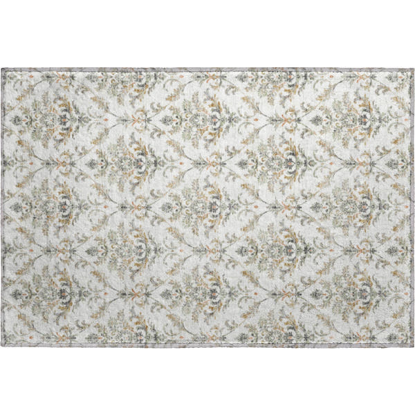 Chiang Mai Machine Washable Traditional Ivory Rug 1'8" x 2'6"
