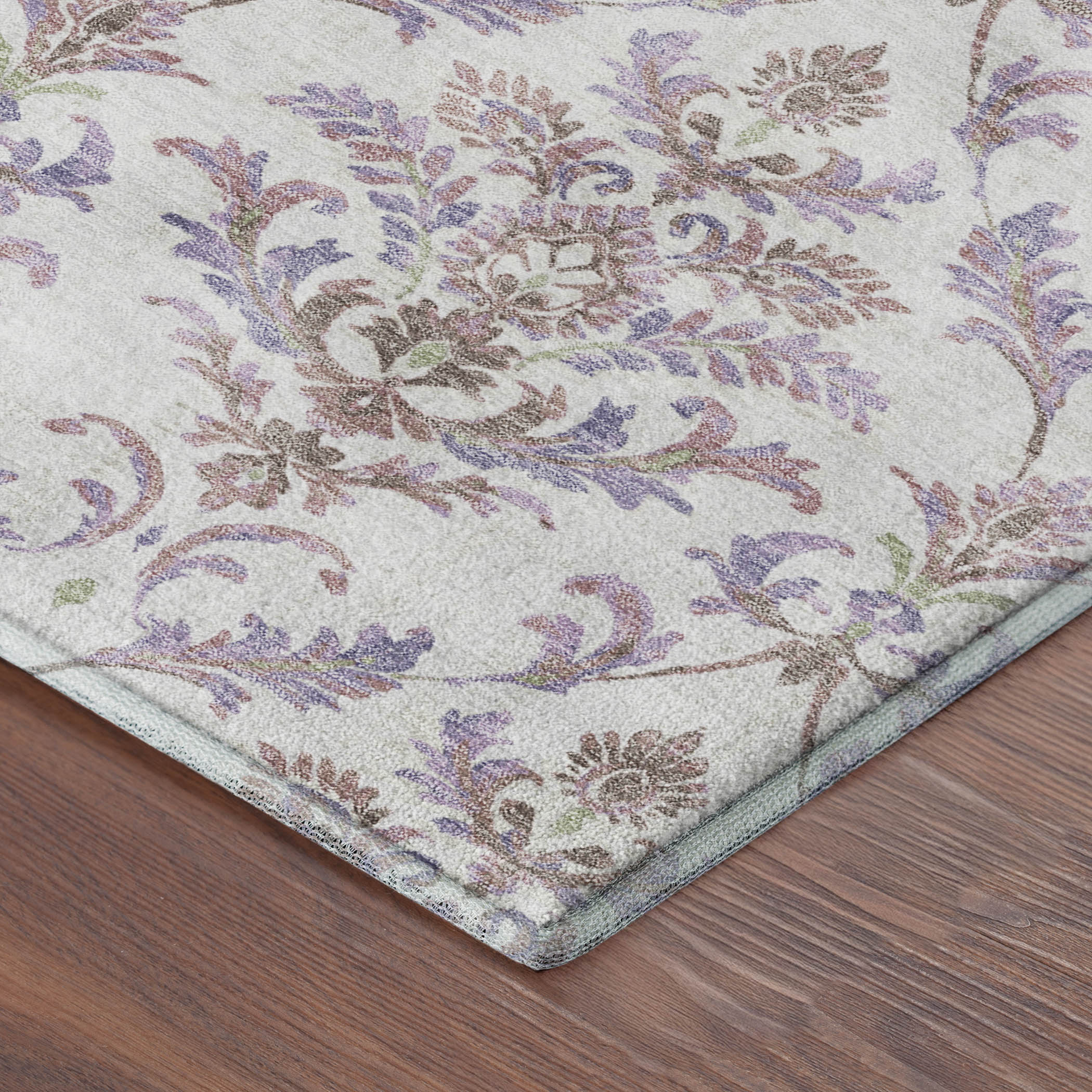 Chiang Mai Machine Washable Traditional Lavender Purple Rug 1'8" x 2'6" #shape_Rectangle