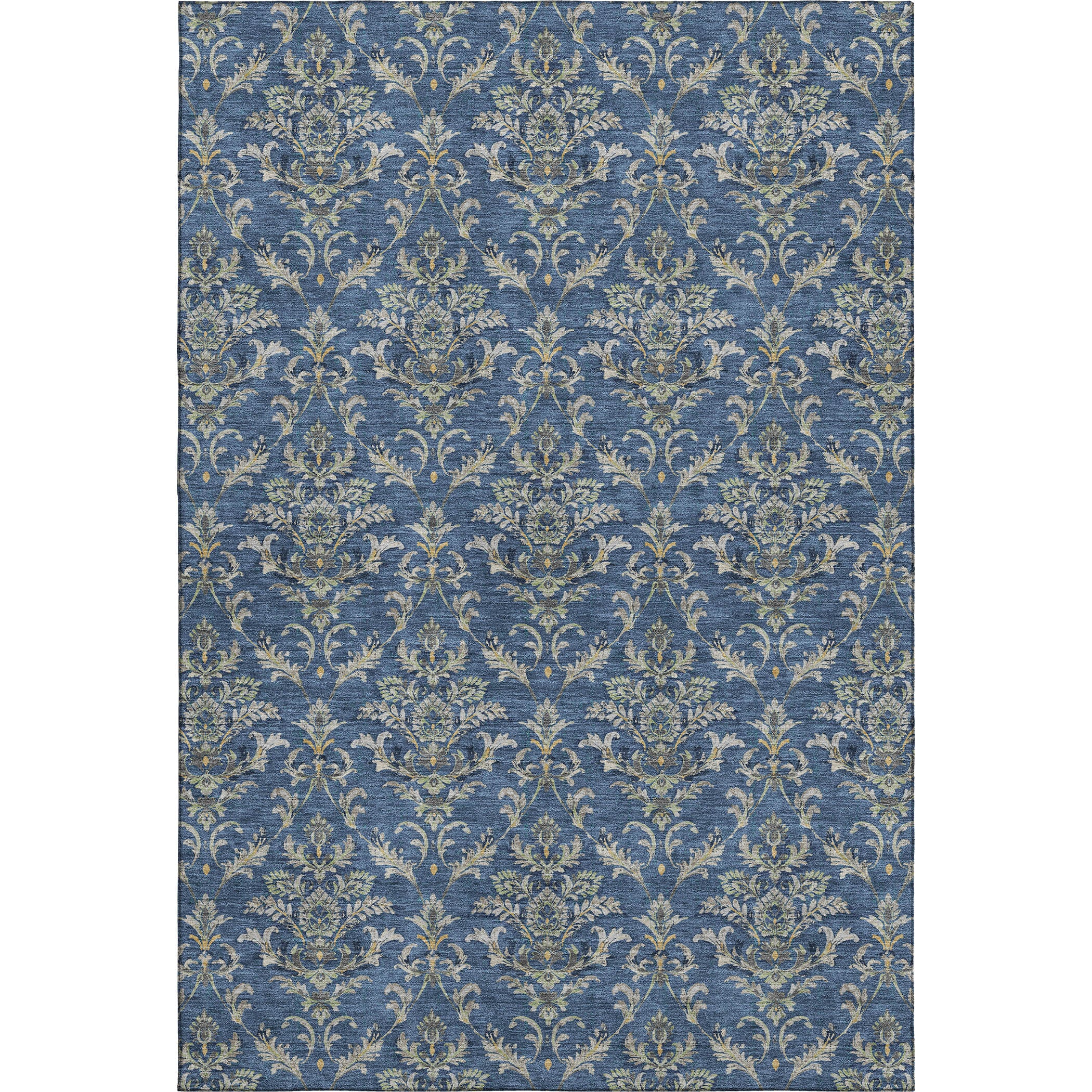 Chiang Mai Machine Washable Traditional Navy Blue Rug 3' x 5' #shape_Rectangle