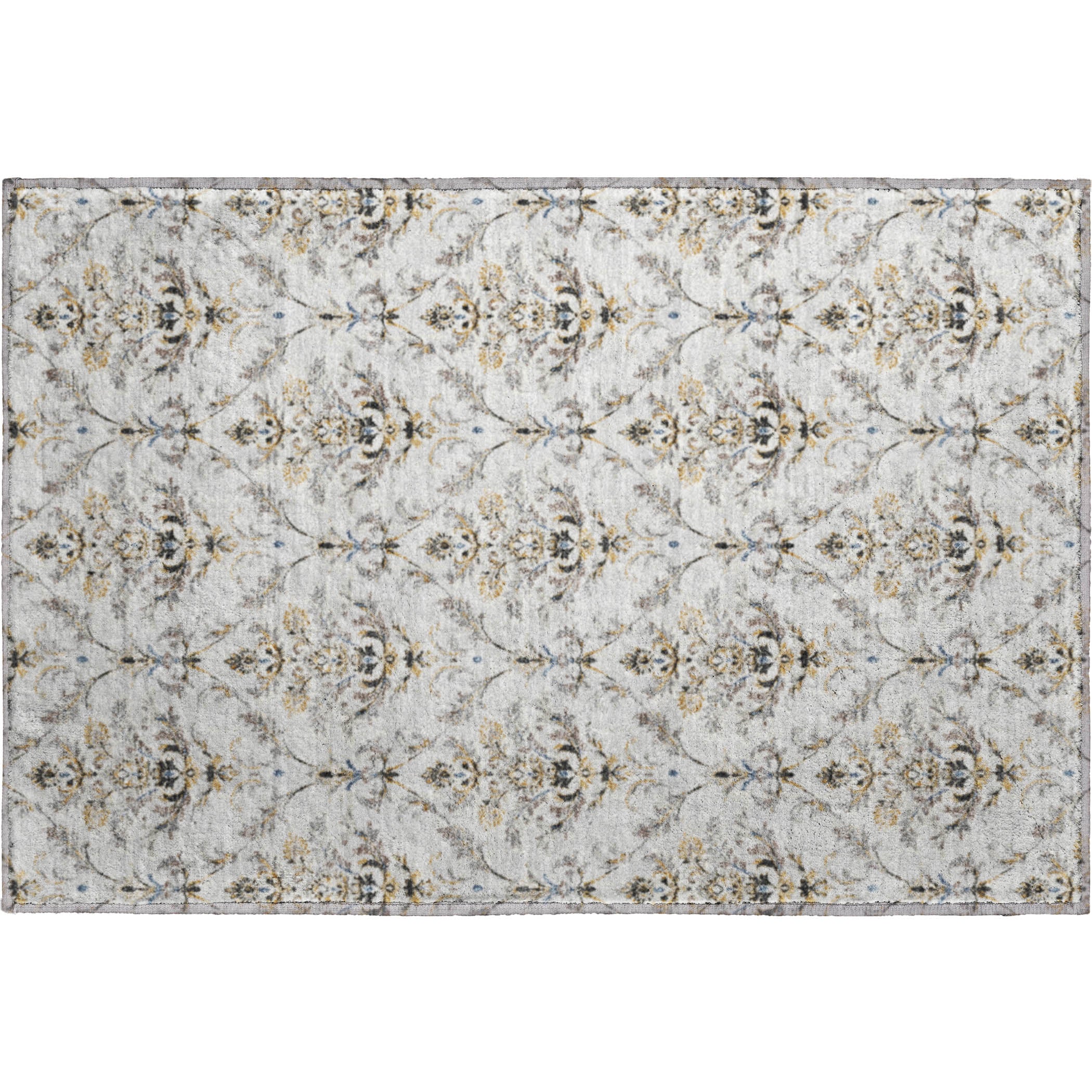 Chiang Mai Machine Washable Traditional Silver Gray Rug 1'8" x 2'6" #shape_Rectangle