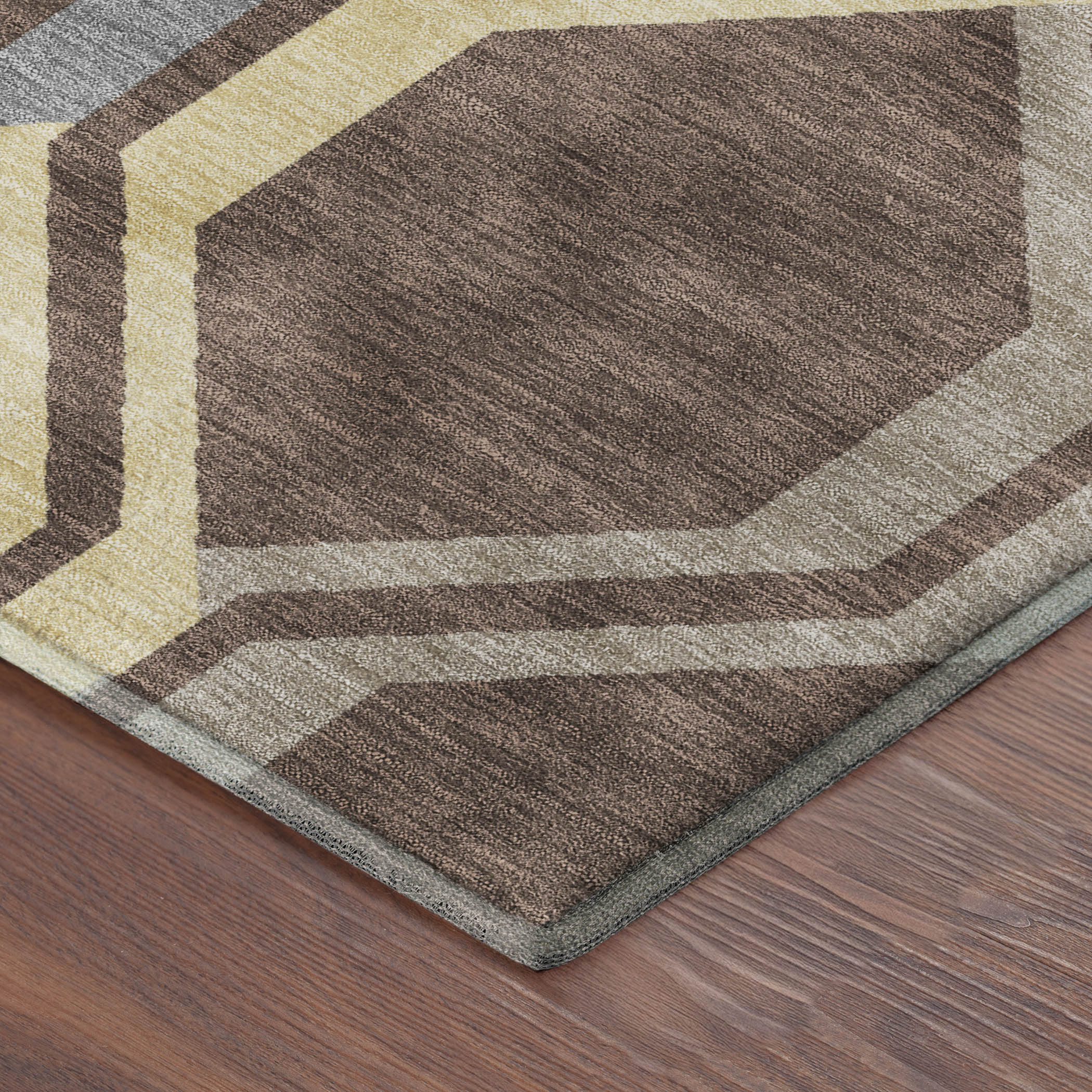 Lucerne Machine Washable Transitional Chocolate Brown Rug 1'8" x 2'6" #shape_Rectangle