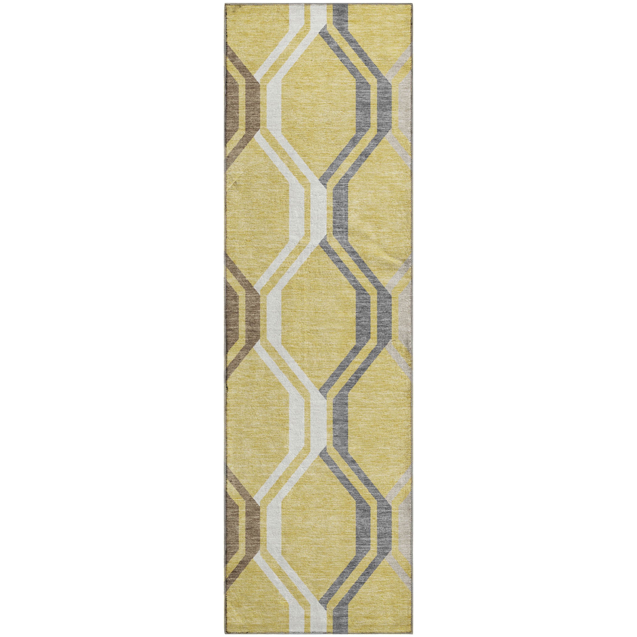 Lucerne Machine Washable Transitional Gold Rug 2'3" x 7'6" #shape_Runner