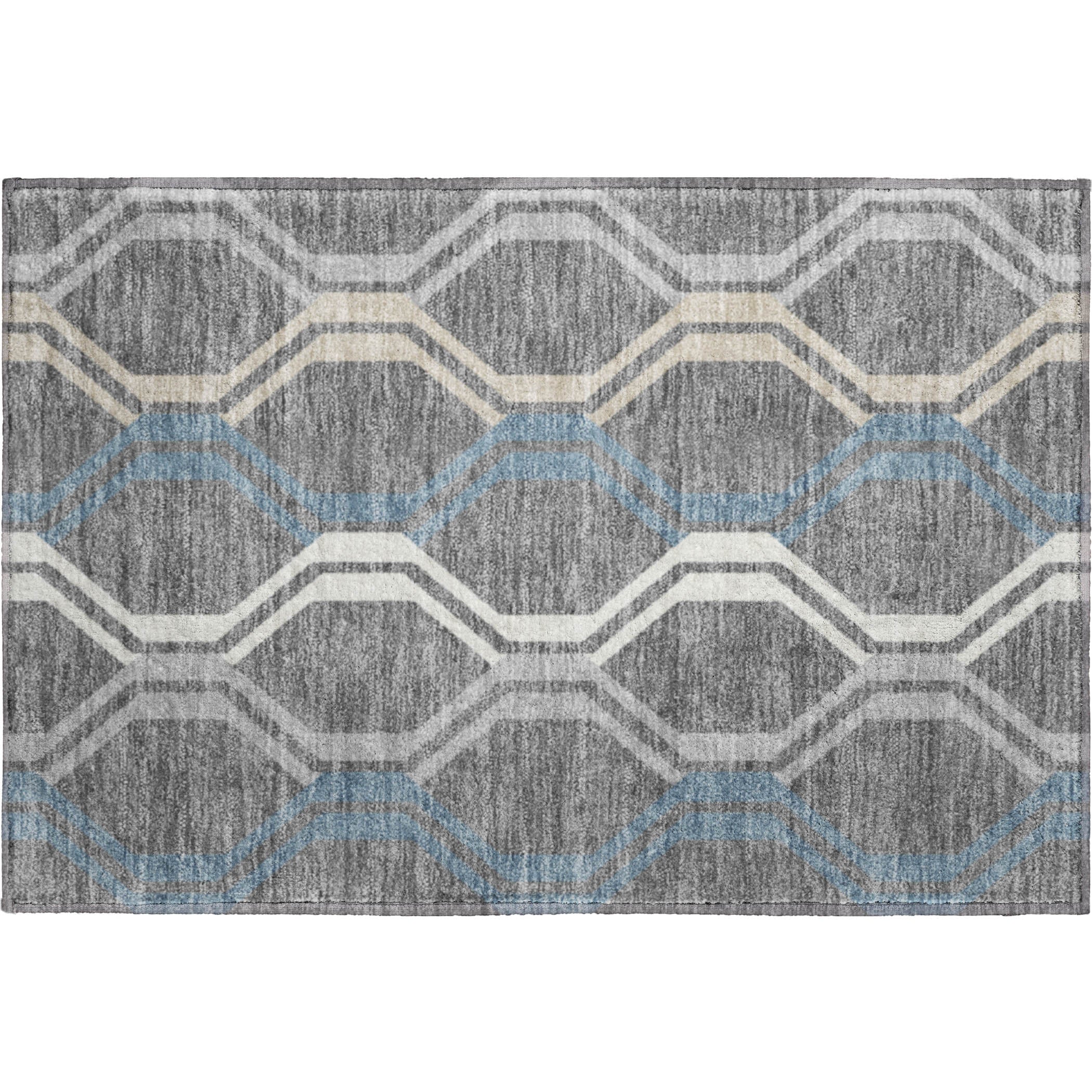 Lucerne Machine Washable Transitional Gray Rug 1'8" x 2'6" #shape_Rectangle