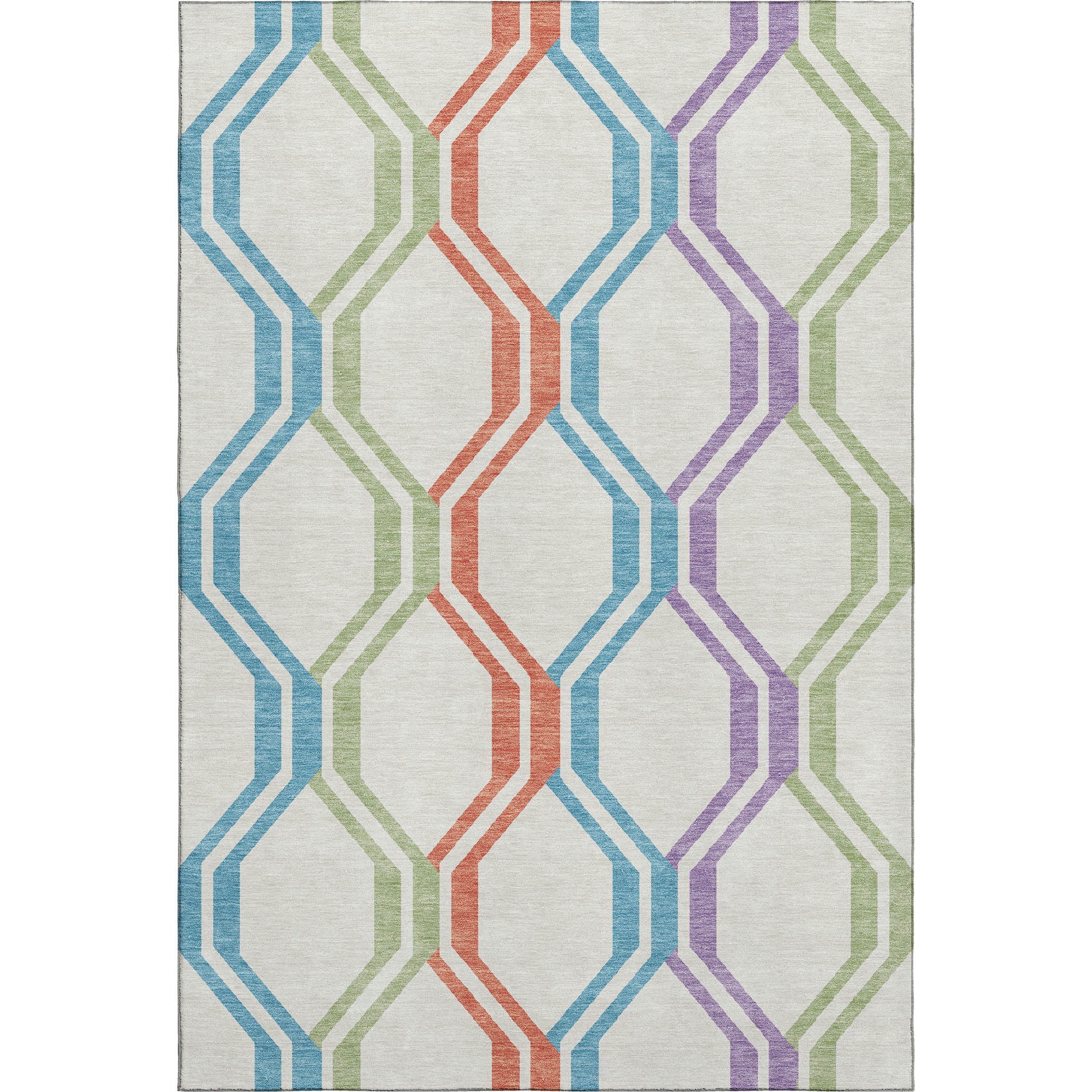 Lucerne Machine Washable Transitional Pearl Ivory Rug 3' x 5' #shape_Rectangle