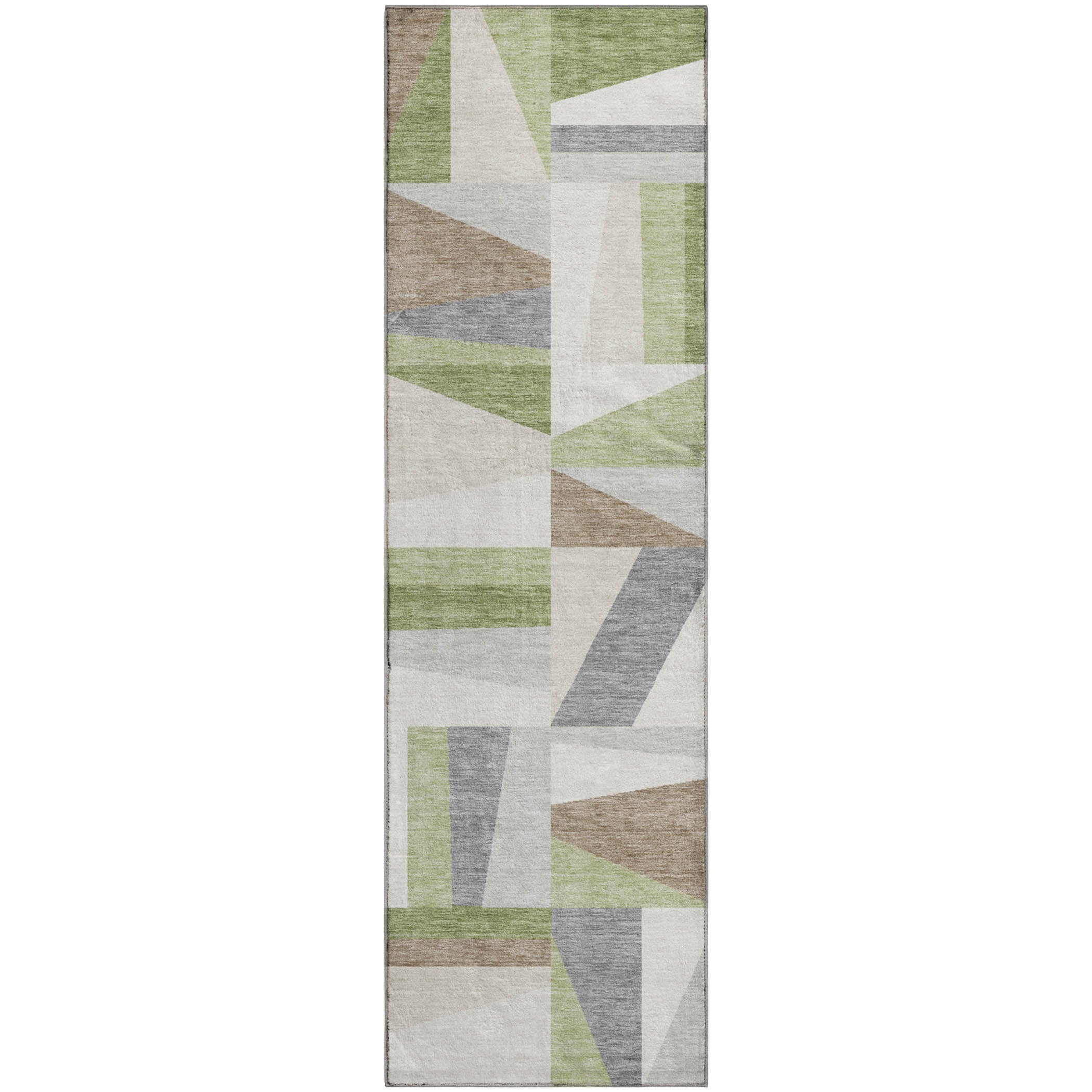Marrakech Machine Washable Transitional Aloe Green Rug 2'3" x 7'6" #shape_Runner