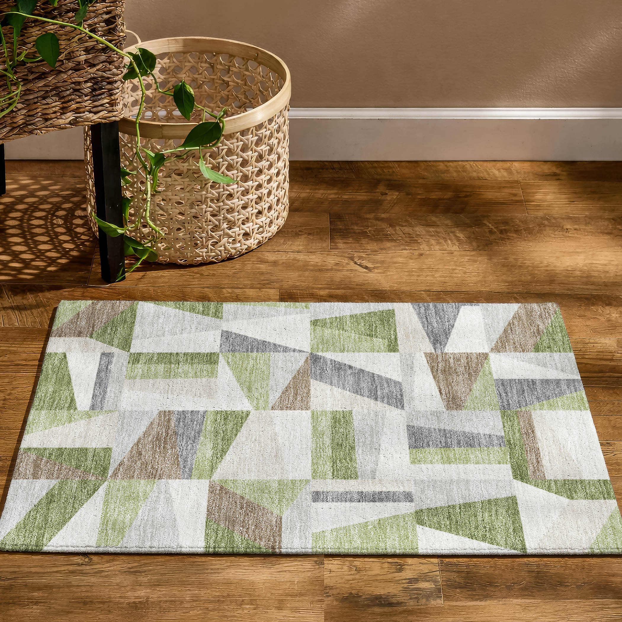Marrakech Machine Washable Transitional Aloe Green Rug 1'8" x 2'6" #shape_Rectangle