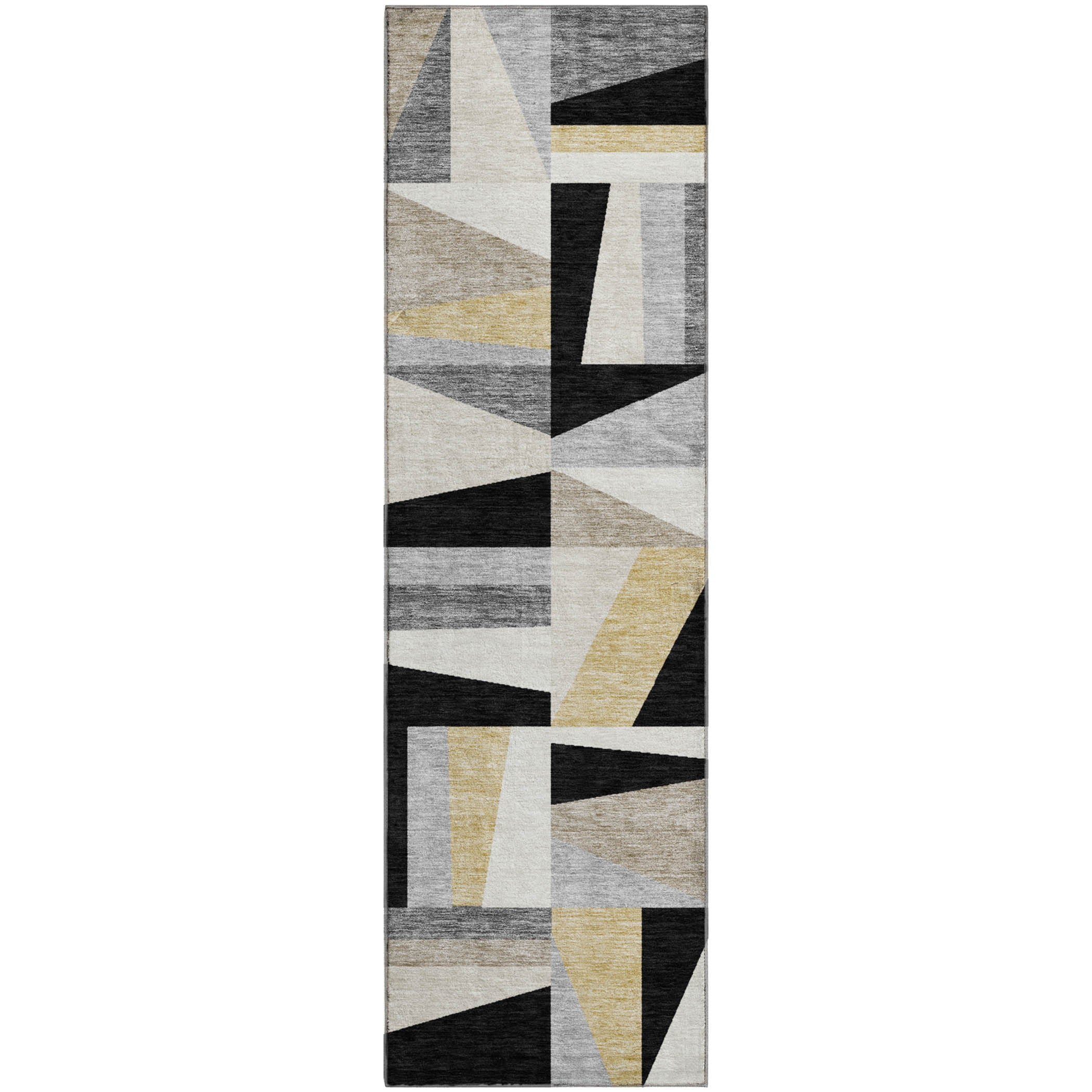 Marrakech Machine Washable Transitional Black Rug 2'3" x 7'6" #shape_Runner