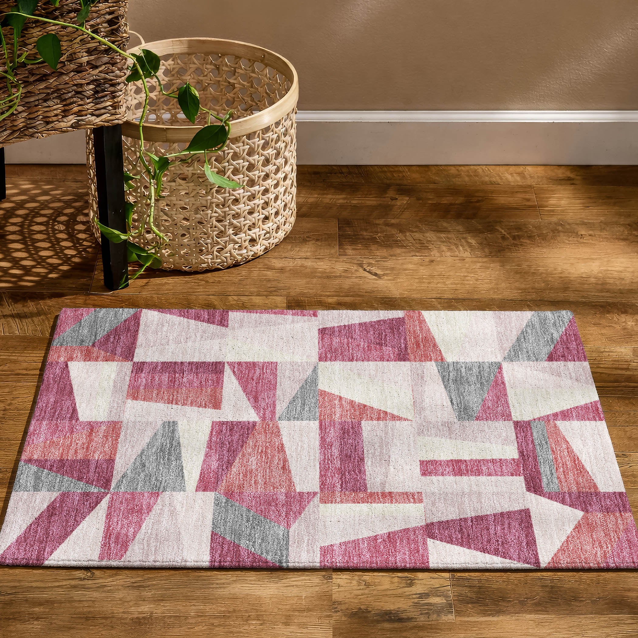 Marrakech Machine Washable Transitional Blush Pink Rug 1'8" x 2'6" #shape_Rectangle