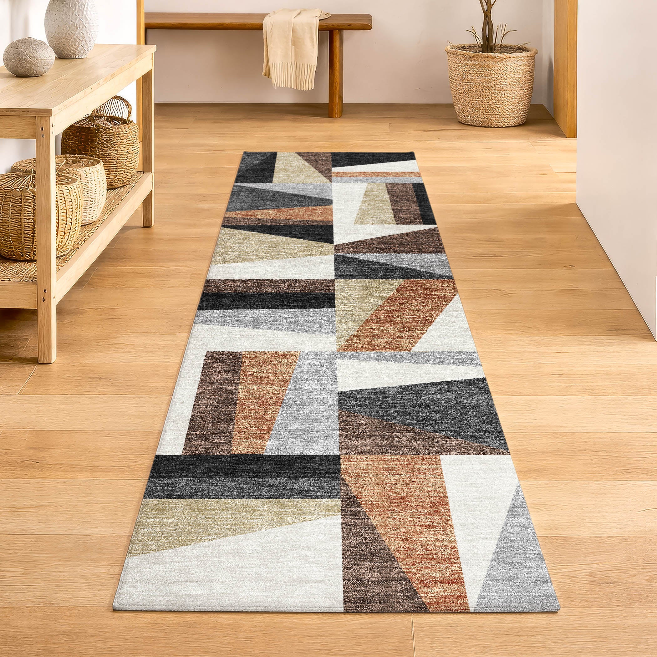 Marrakech Machine Washable Transitional Gray Rug 2'3" x 7'6" #shape_Runner
