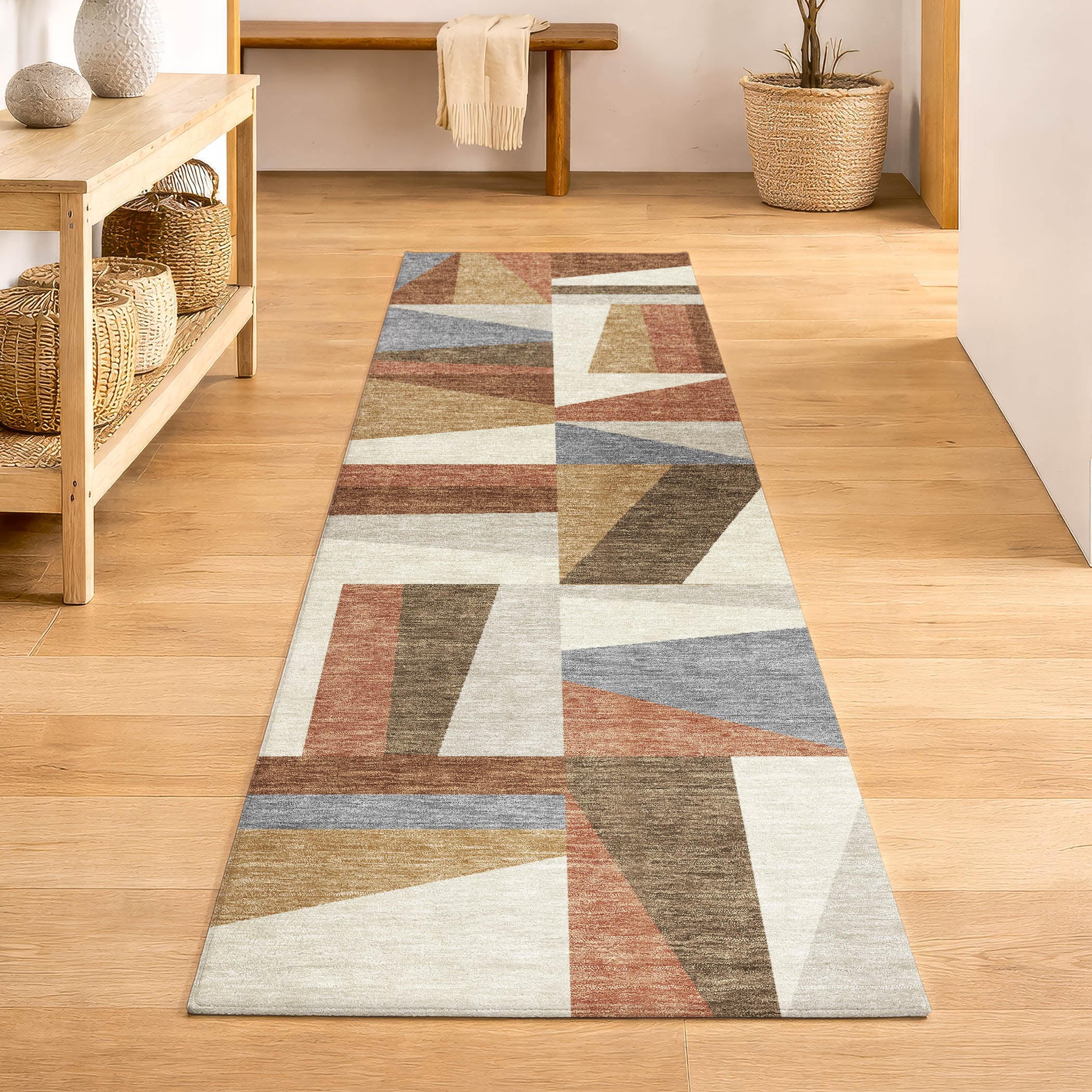 Marrakech Machine Washable Transitional Paprika Orange Rug 2'3" x 7'6" #shape_Runner