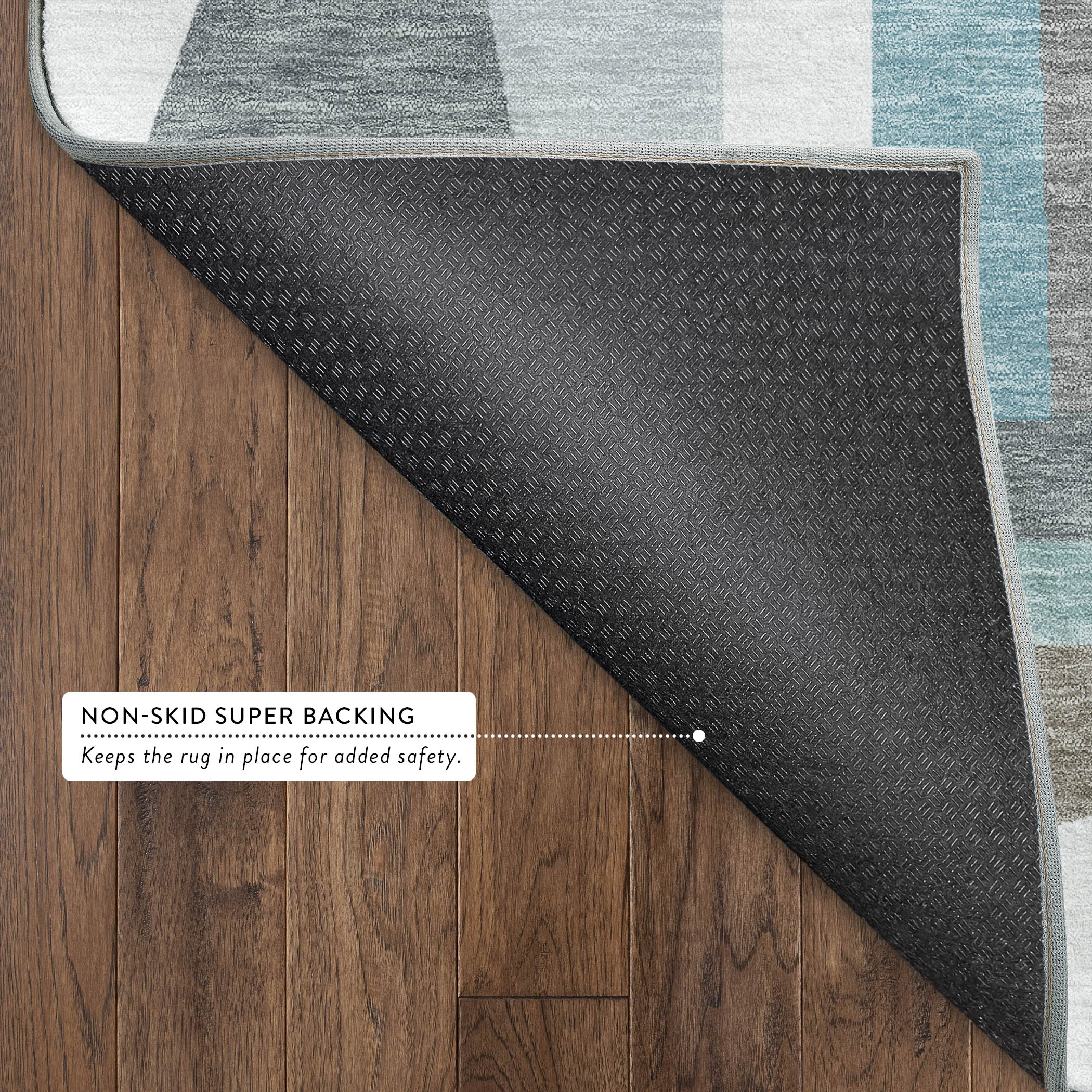 Marrakech Machine Washable Transitional Teal Rug 1'8" x 2'6" #shape_Rectangle