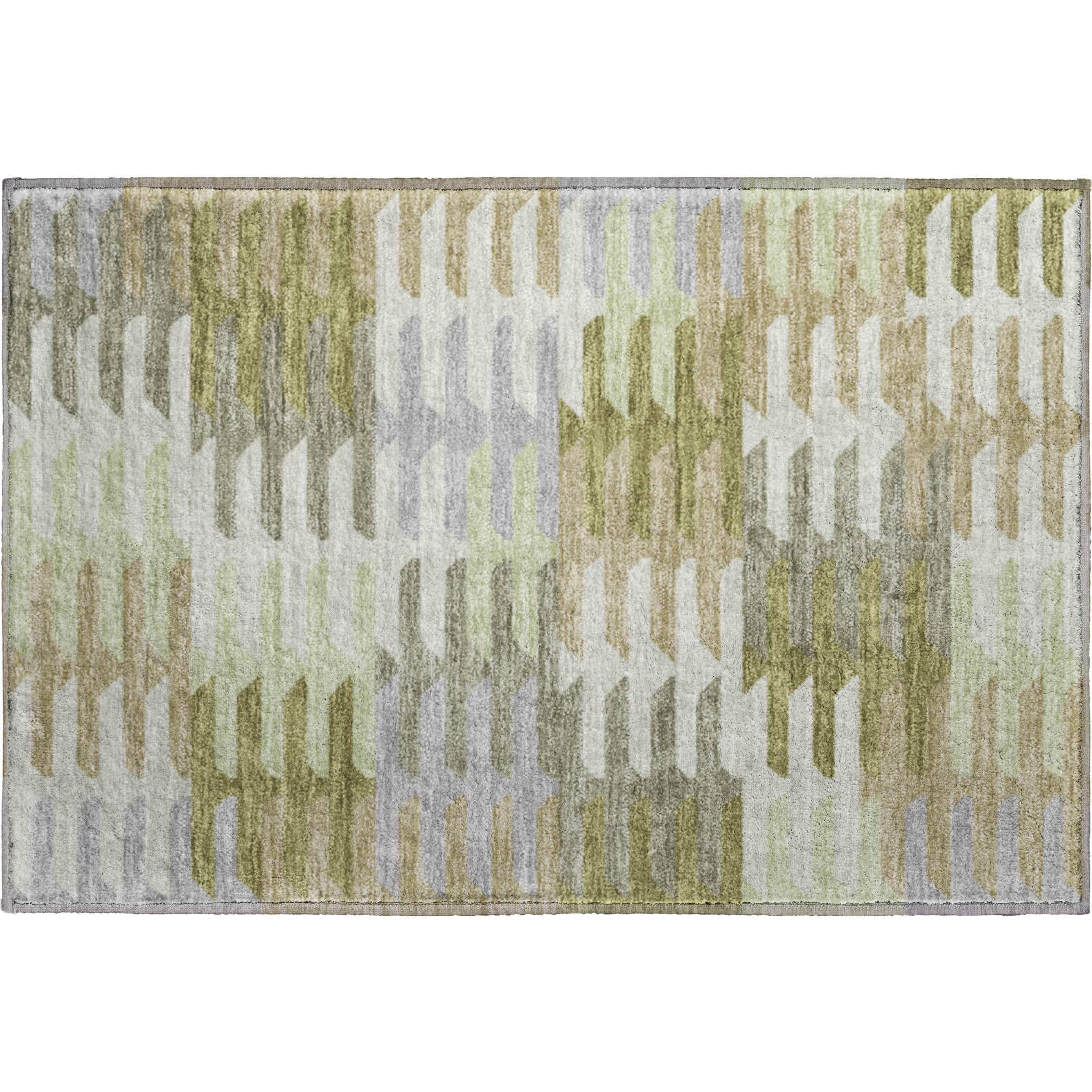 Lisbon Machine Washable Transitional Fern Green Rug 1'8" x 2'6" #shape_Rectangle