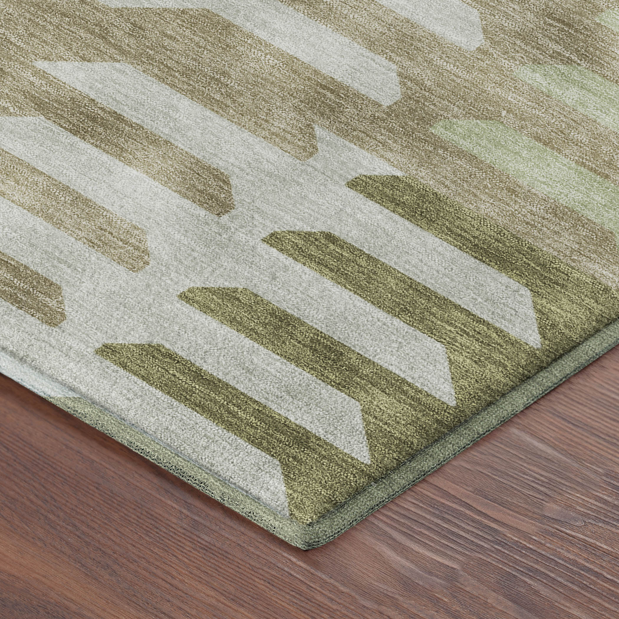 Lisbon Machine Washable Transitional Fern Green Rug 1'8" x 2'6" #shape_Rectangle