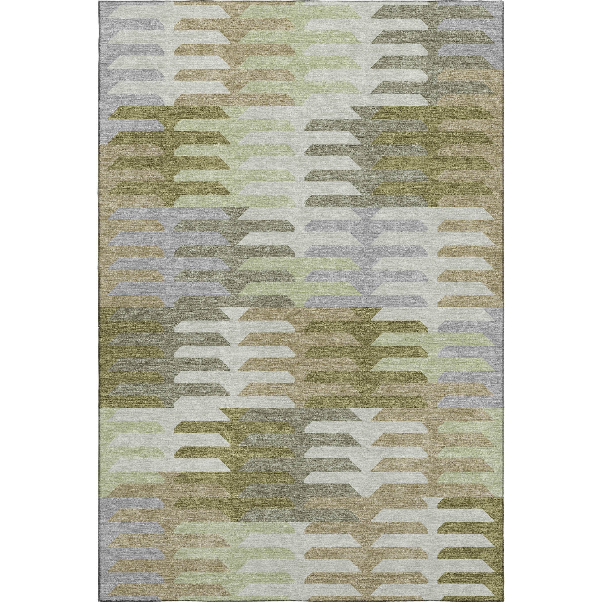 Lisbon Machine Washable Transitional Fern Green Rug 3' x 5' #shape_Rectangle