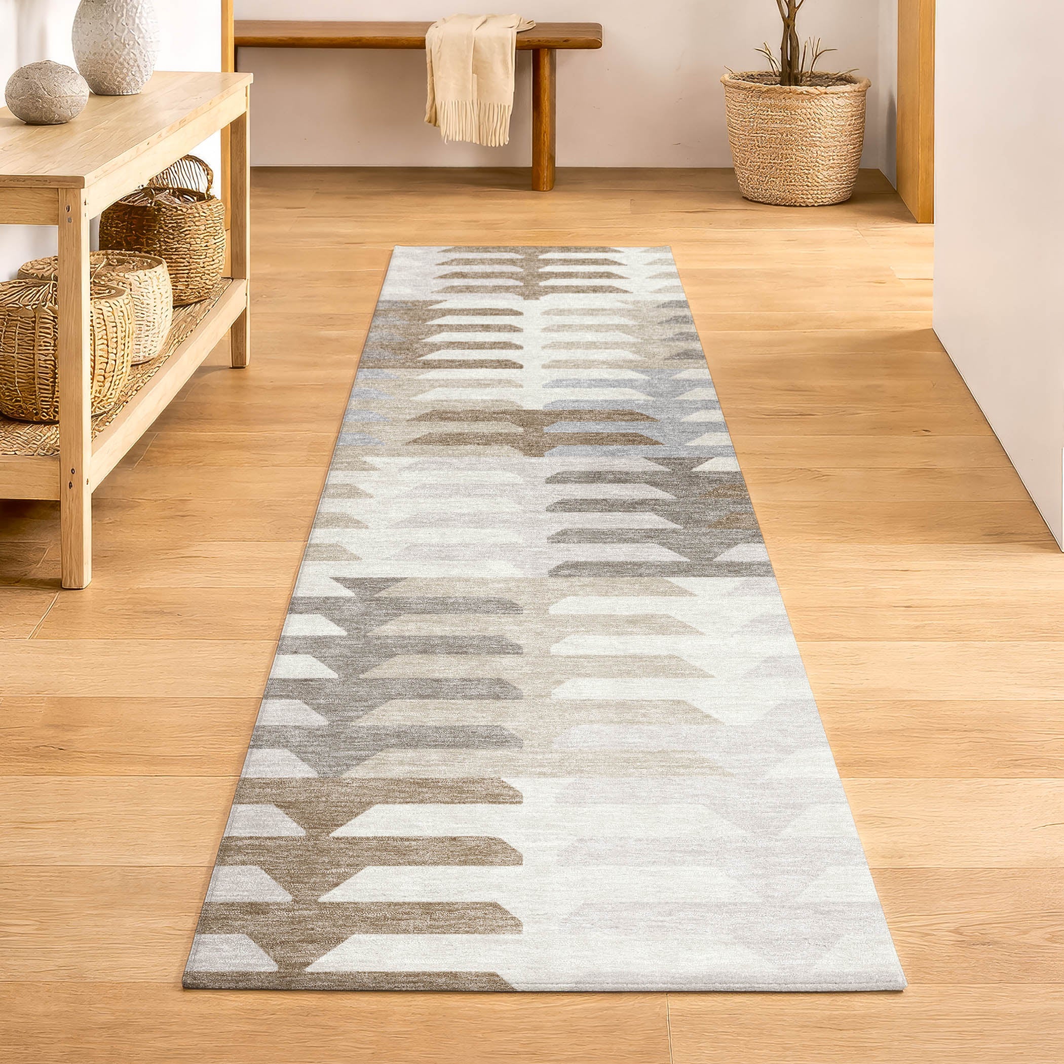 Lisbon Machine Washable Transitional Ivory Rug 2'3" x 7'6" #shape_Runner