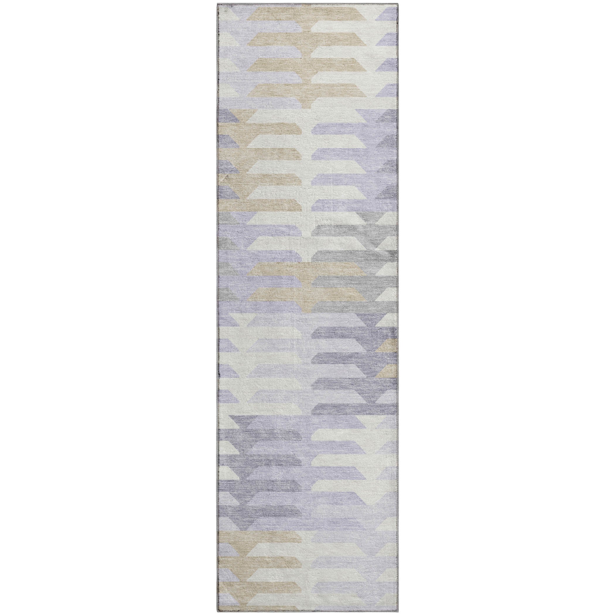 Lisbon Machine Washable Transitional Lavender Purple Rug 2'3" x 7'6" #shape_Runner