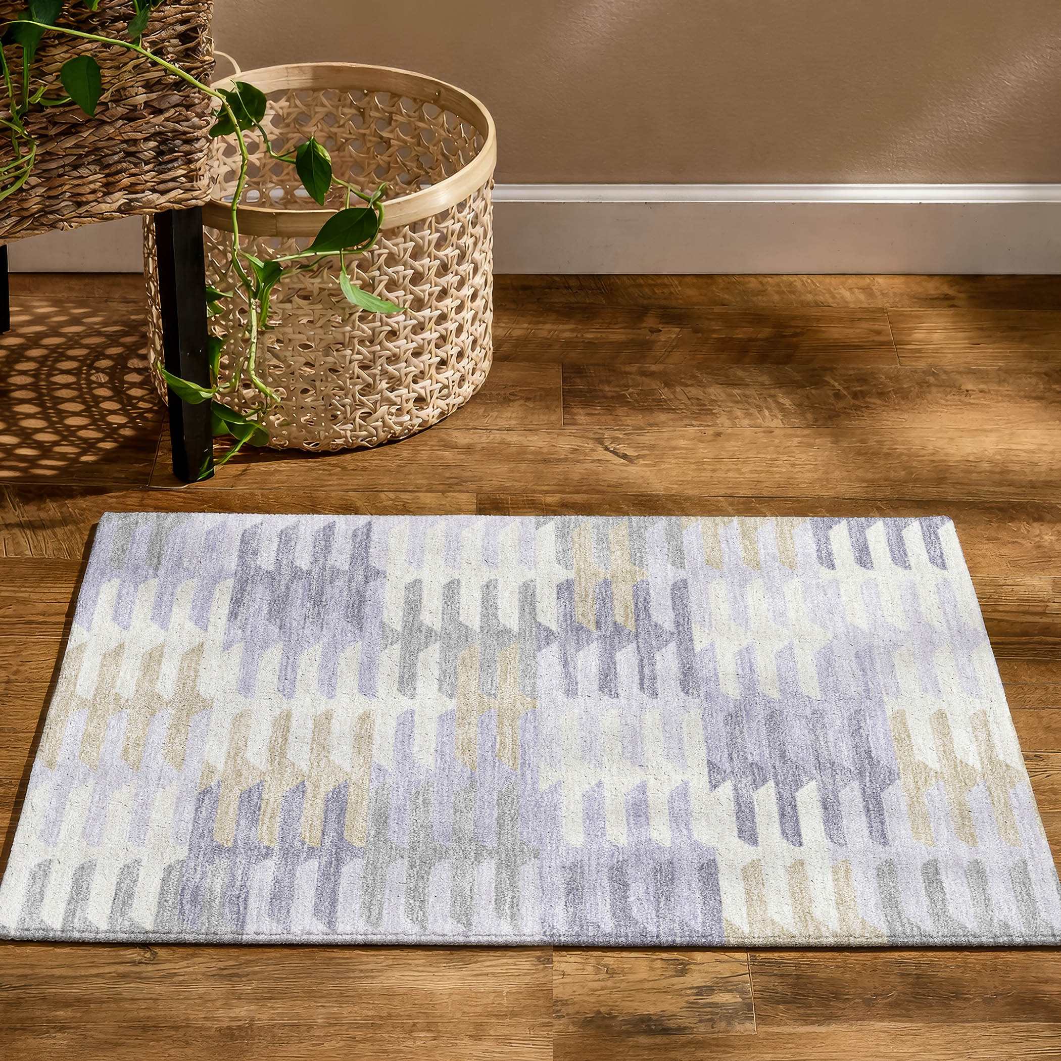 Lisbon Machine Washable Transitional Lavender Purple Rug 1'8" x 2'6" #shape_Rectangle