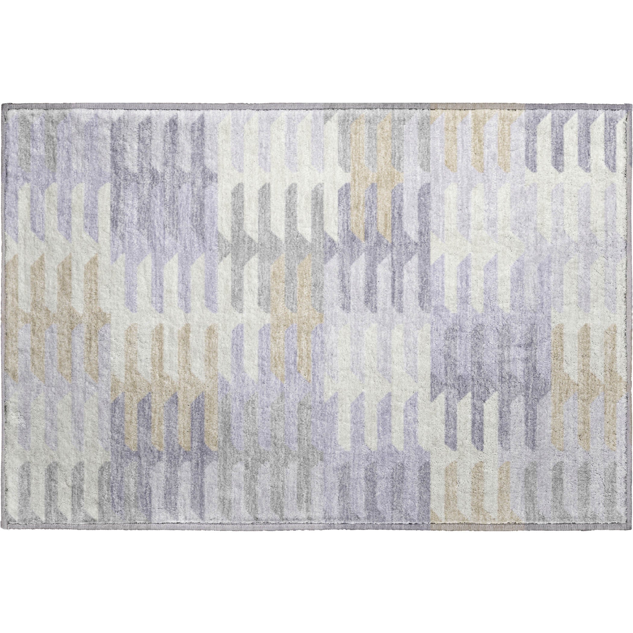 Lisbon Machine Washable Transitional Lavender Purple Rug 1'8" x 2'6" #shape_Rectangle